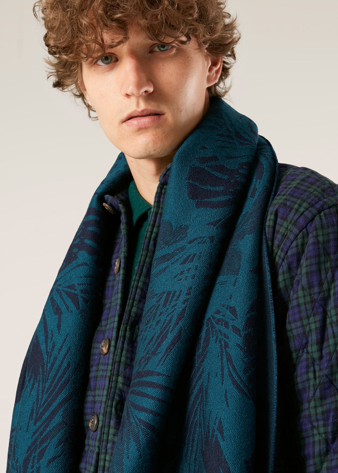 Aamata Wool Floral Scarf Blue Accessory