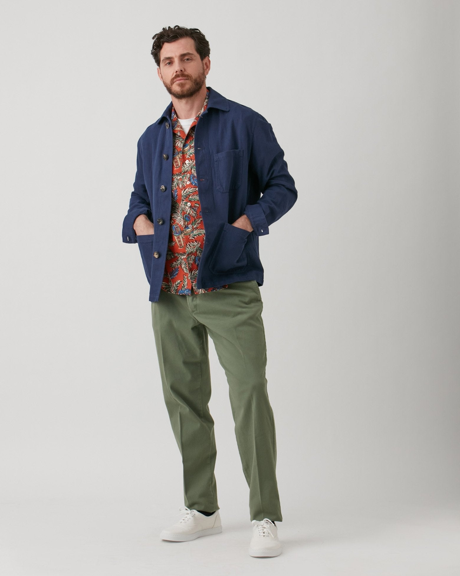 Aambala Tropical Pattern Shirt Orange