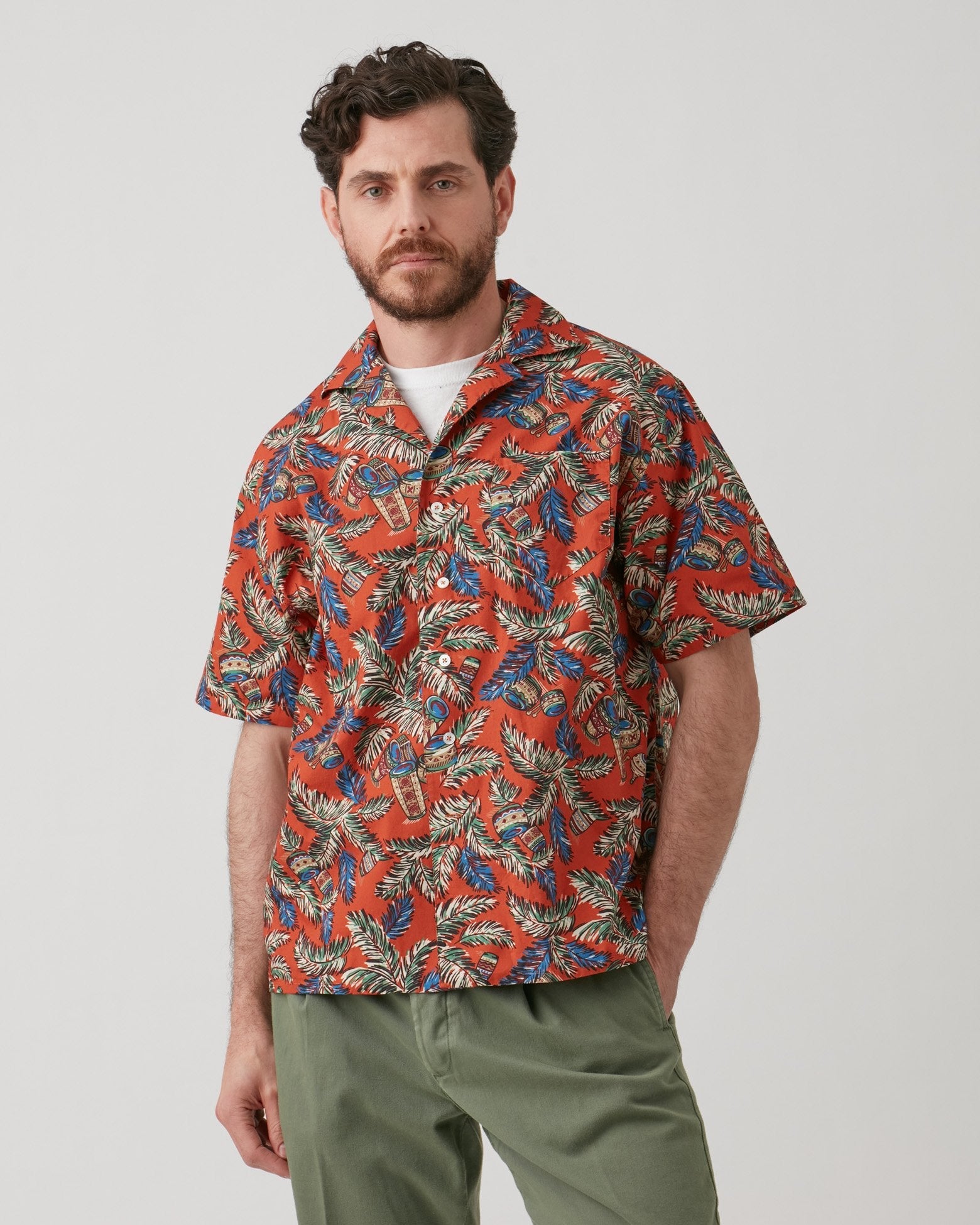 Aambala Tropical Pattern Shirt Orange