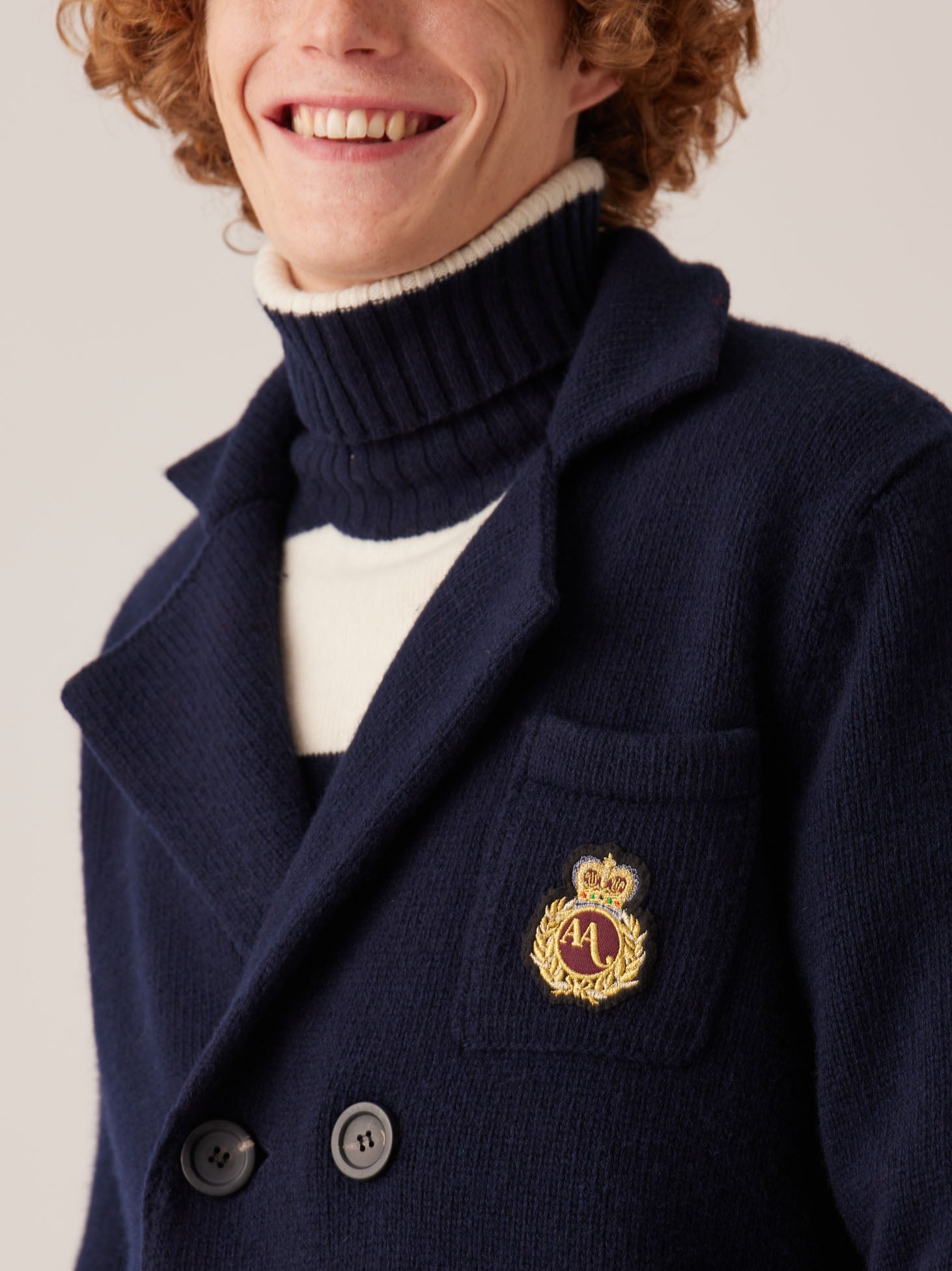 Aambrogio Double Breasted Wool Jacket Blue Coats &