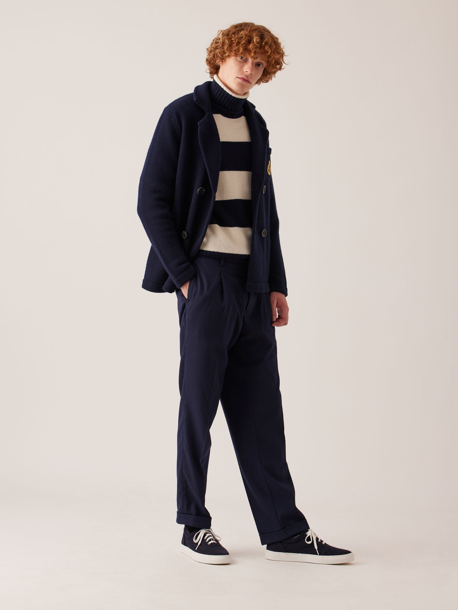 Aambrogio Double Breasted Wool Jacket Blue Coats &