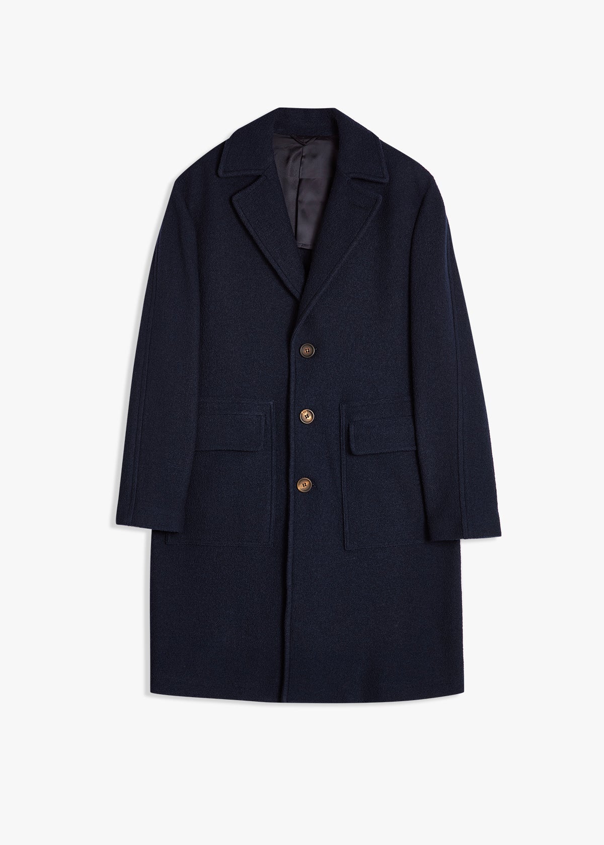 Aamburgo Single-Breasted Virgin Wool Coat Navy & Jackets