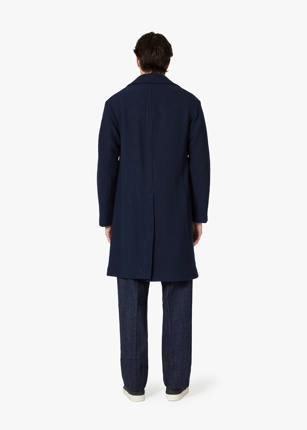 Aamburgo Single-Breasted Virgin Wool Coat Navy & Jackets