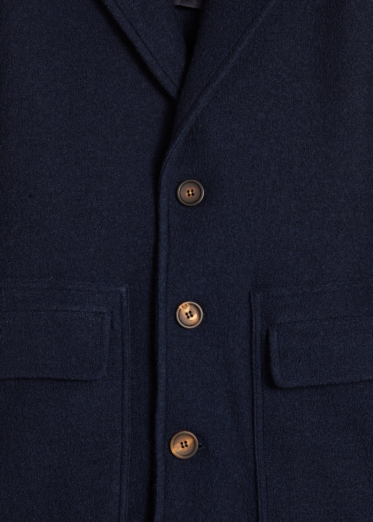 Aamburgo Single-Breasted Virgin Wool Coat Navy & Jackets