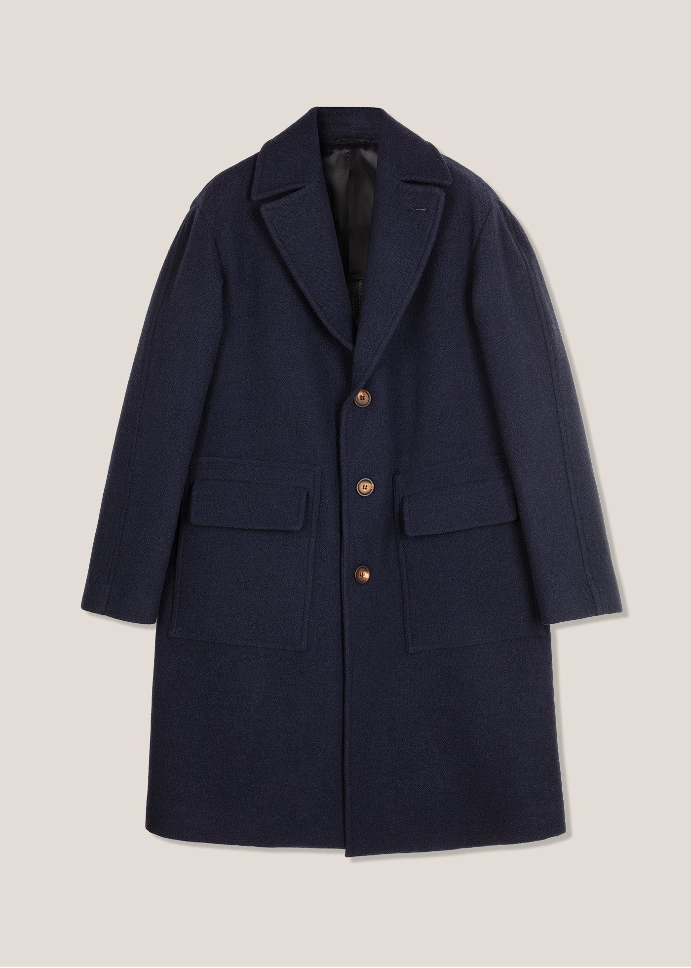 Aamburgo Navy Blue Single-Breasted Coat & Jackets