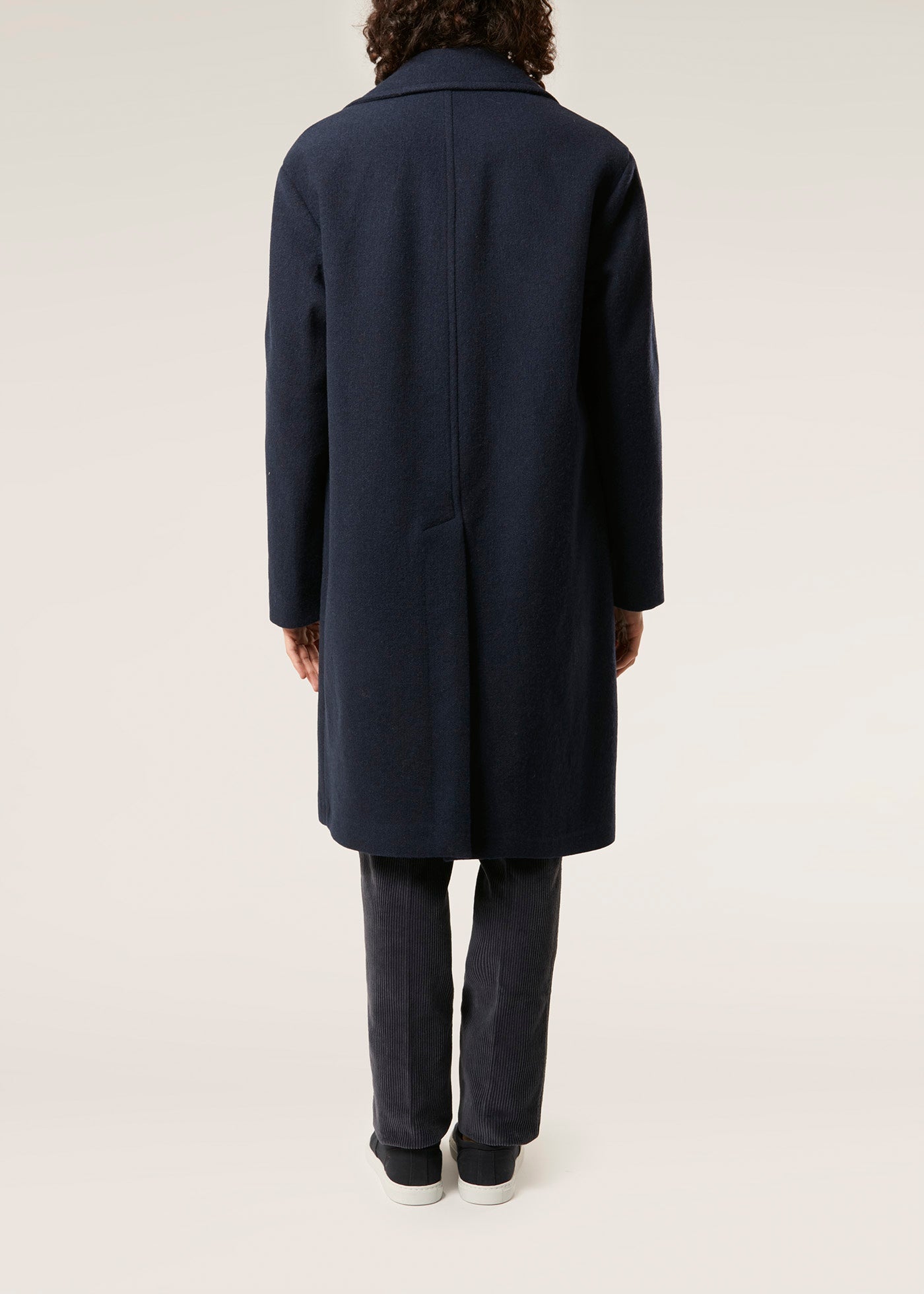Aamburgo Navy Blue Single-Breasted Coat & Jackets