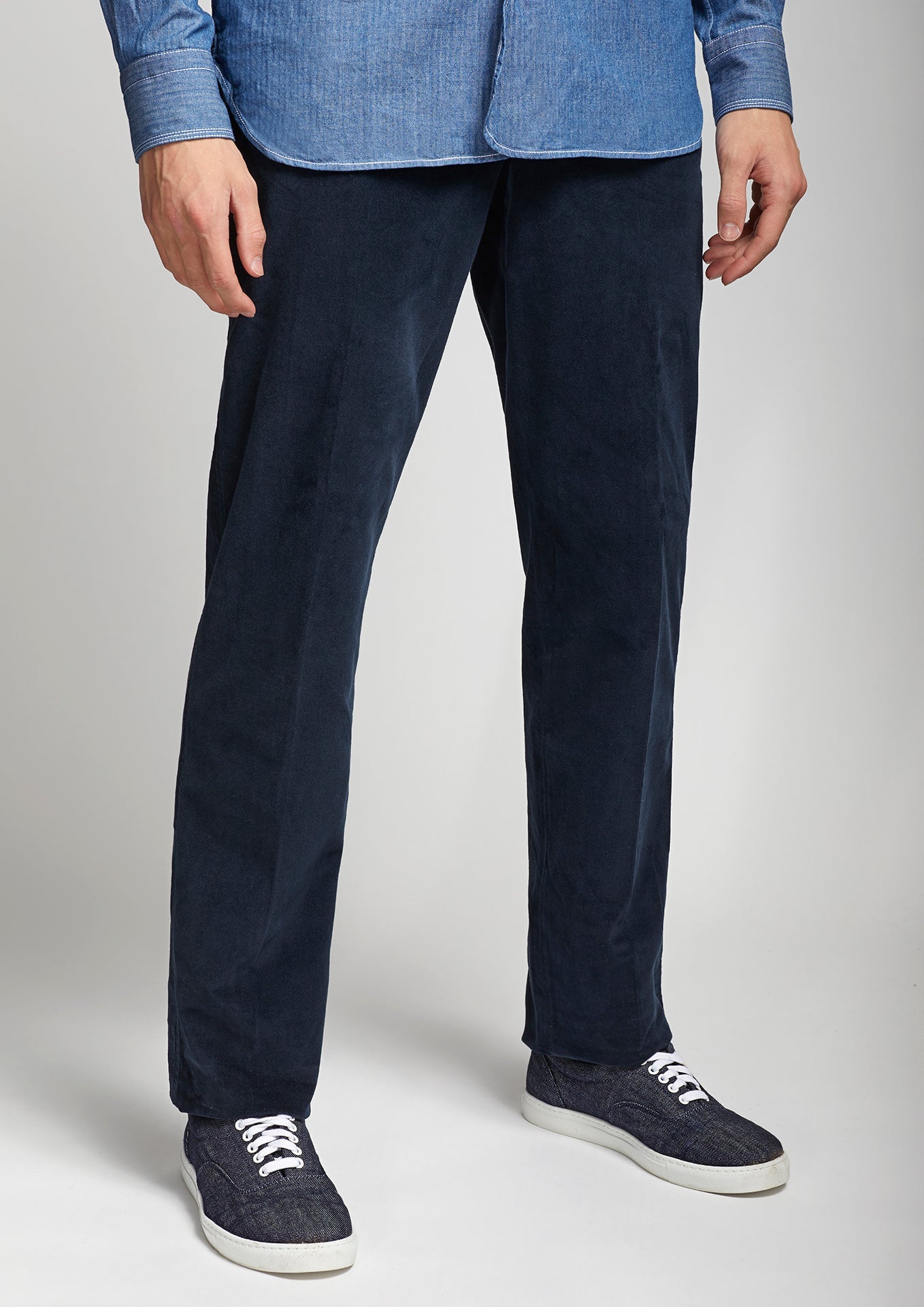 Aamedeus Cotton Velvet Trousers Blue