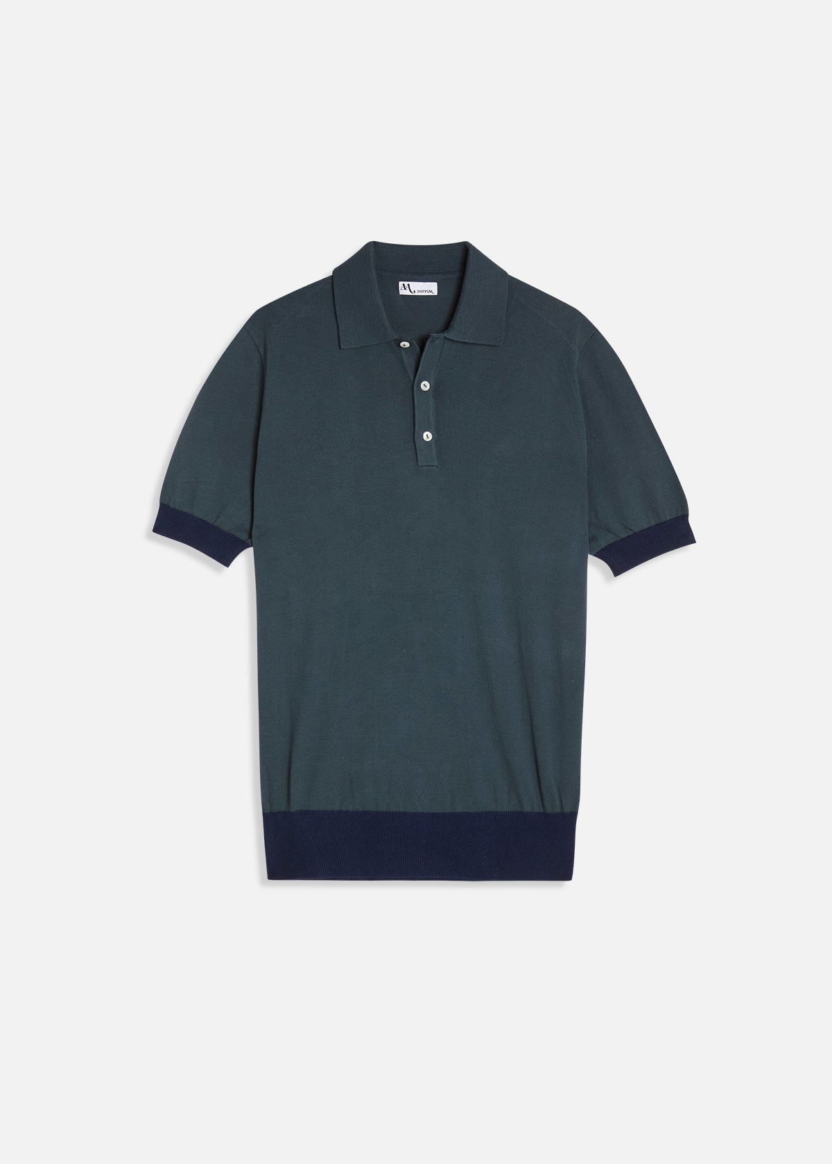 Aamendola Bicolor Cotton Polo Shirt Blue Sweatshirts & Poloshirts