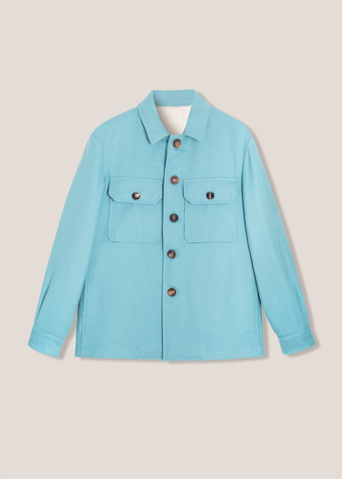 Aamenofi Light Blue Cotton Jacket With Frontal Pockets Lightblue Coats &