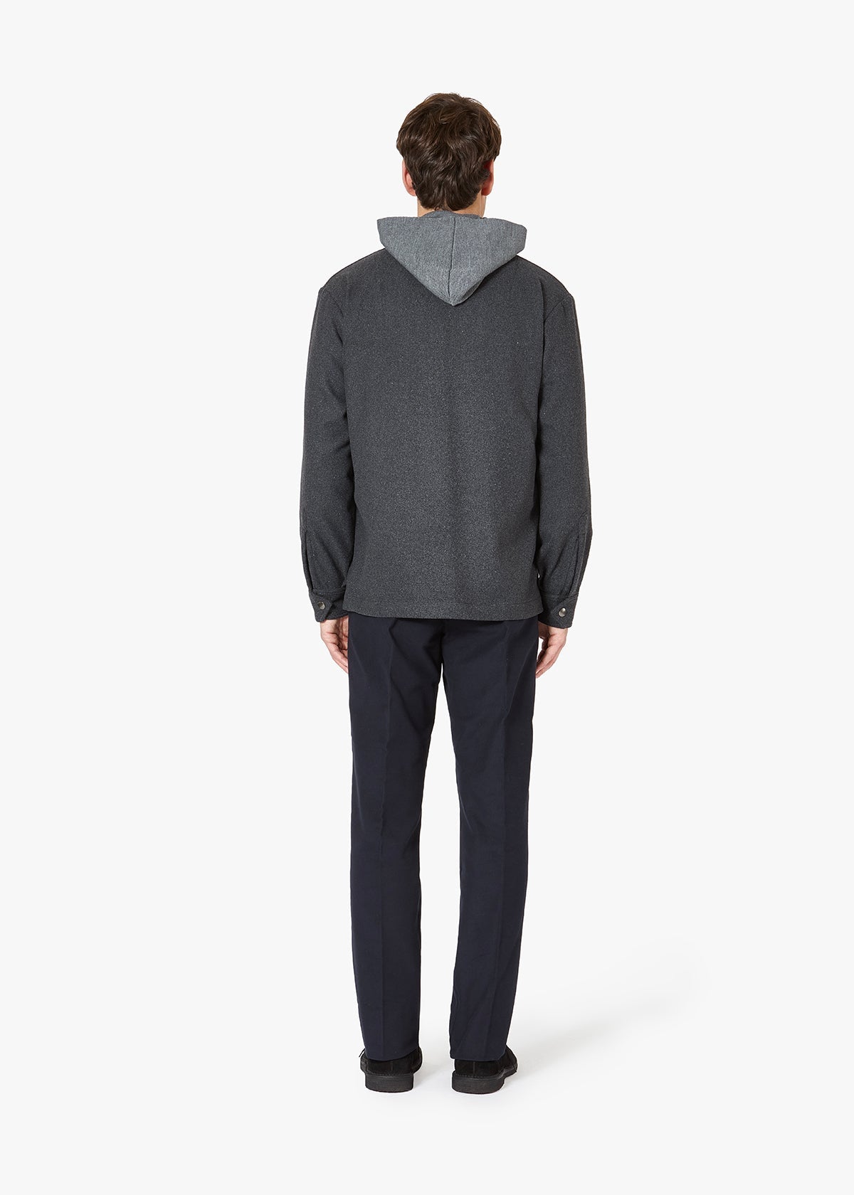 Aamenofi Snap Buttons Overshirt Grey Coats & Jackets