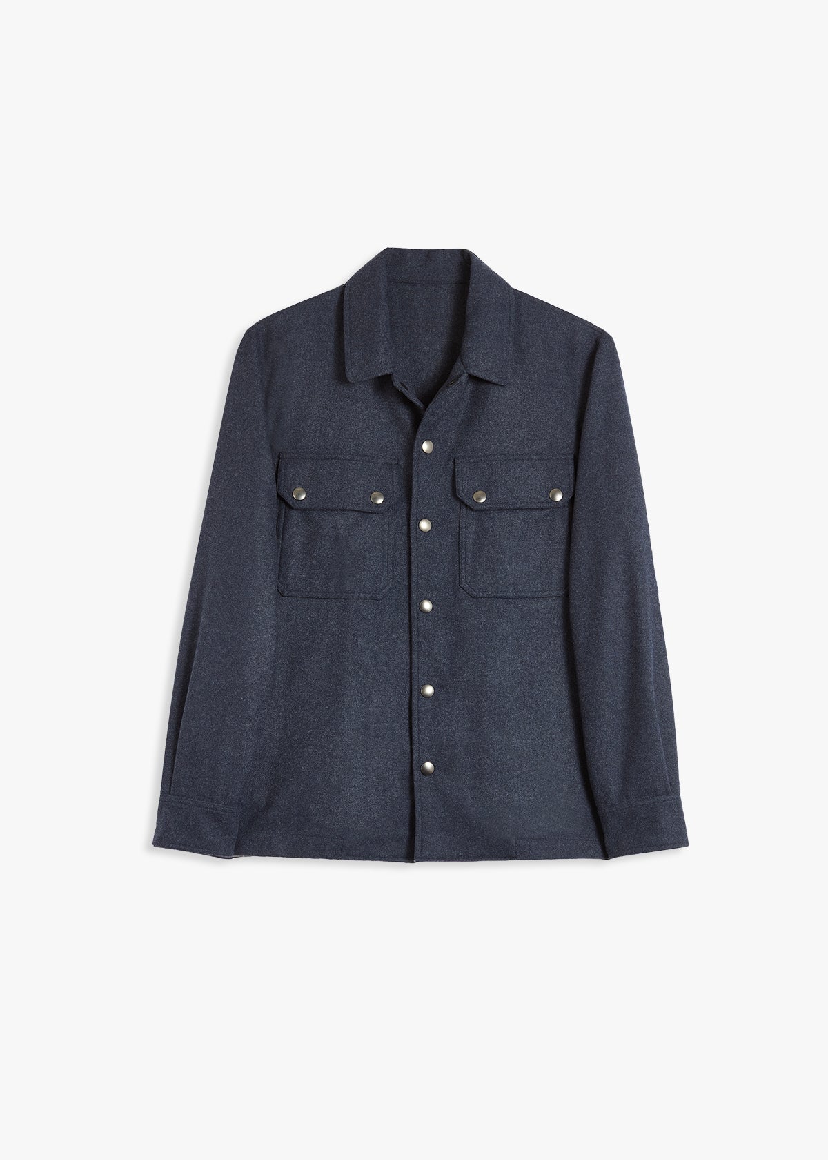 Aamenofi Snap Buttons Overshirt Blue Coats & Jackets