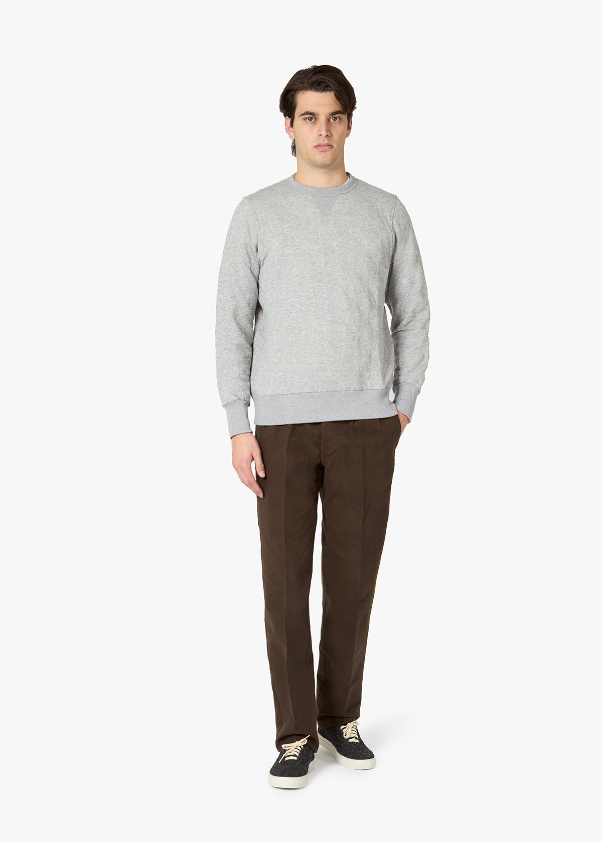 Aamerican Quilted Sweater Grey Sweatshirts & Poloshirts