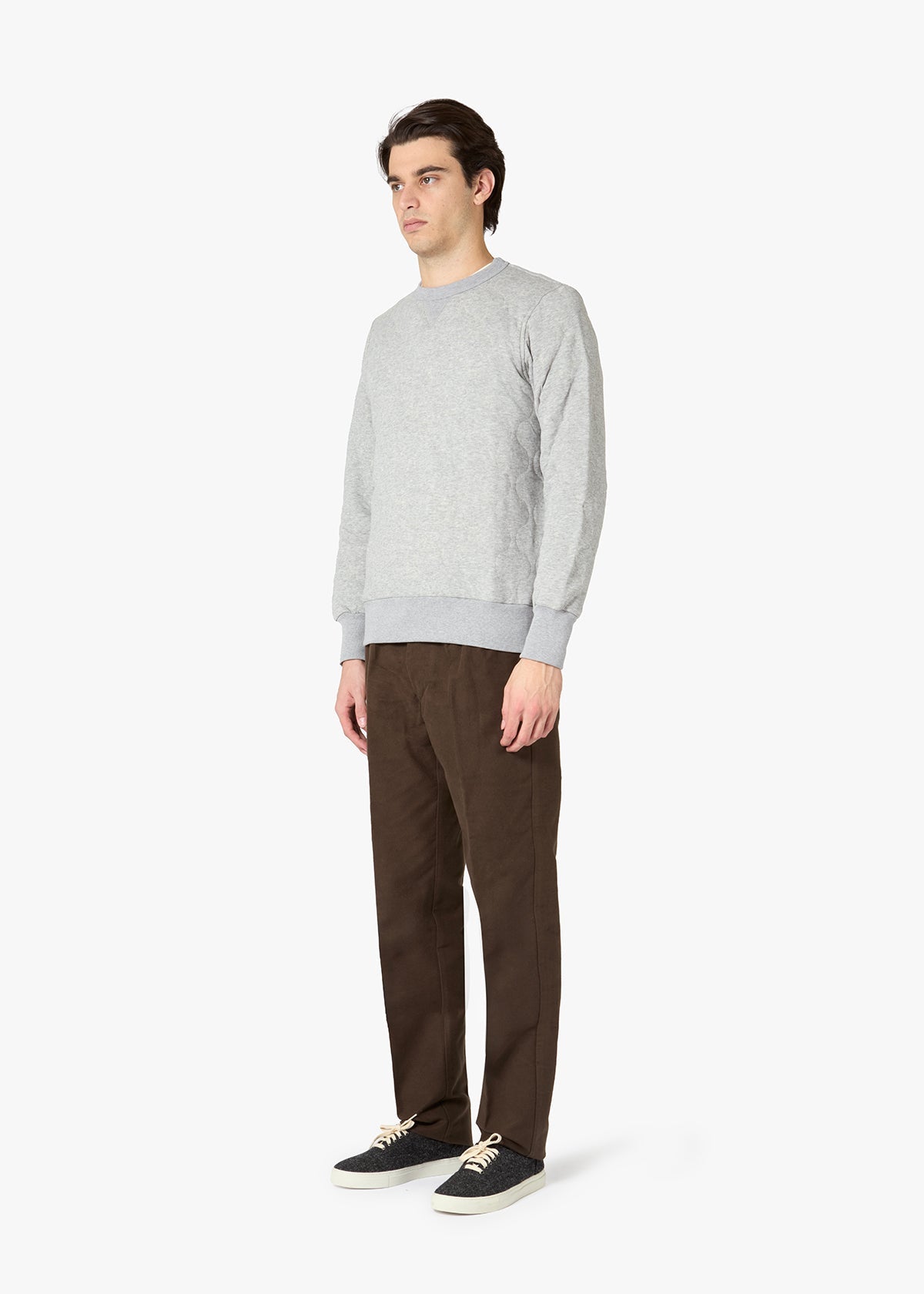 Aamerican Quilted Sweater Grey Sweatshirts & Poloshirts