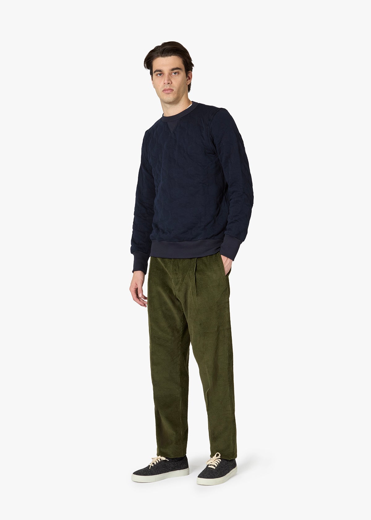 Aamerican Quilted Sweater Navy Sweatshirts & Poloshirts