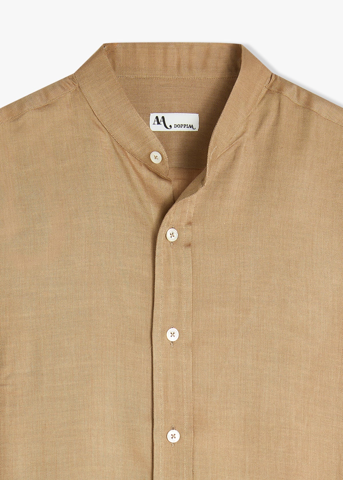 Aamilcare Band Collar Shirt Beige