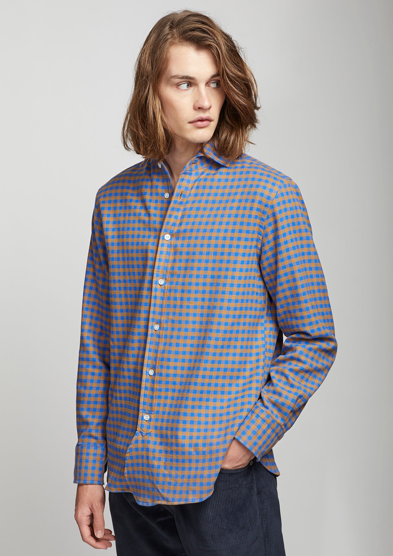 Aanacapri Checked Flannel Shirt Blue