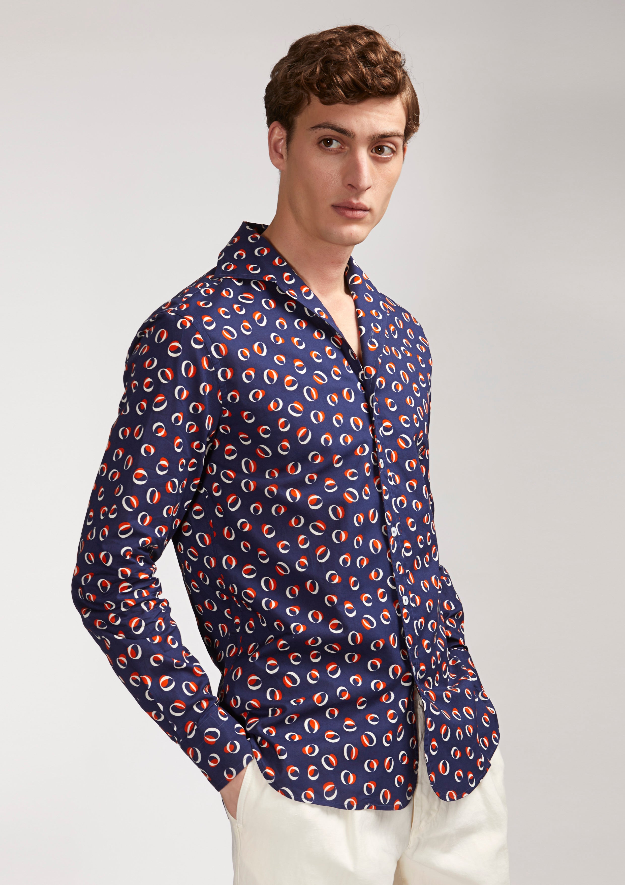 Aanacapri Collar Printed Shirt Blue