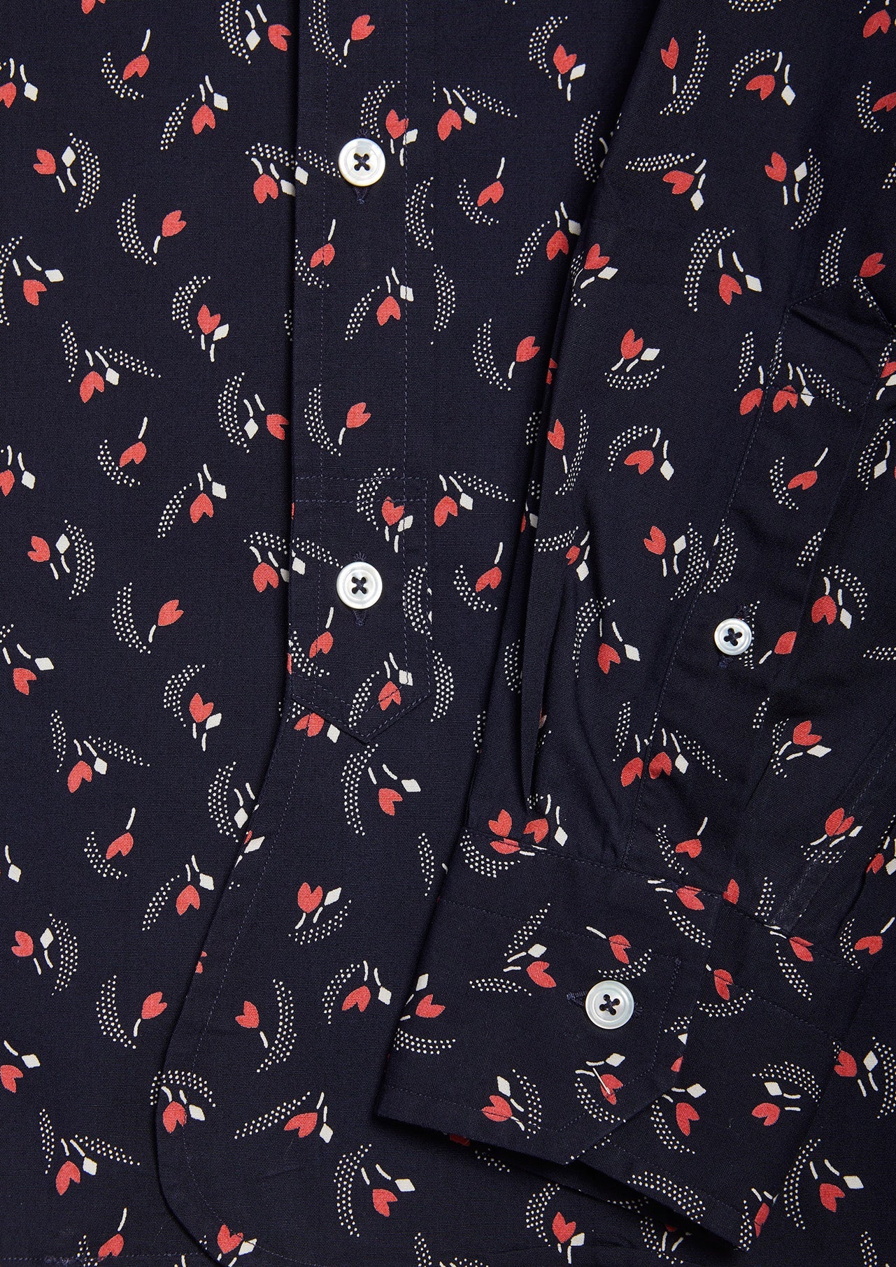 Aanacapri Flower Printed Shirt Midnightblue