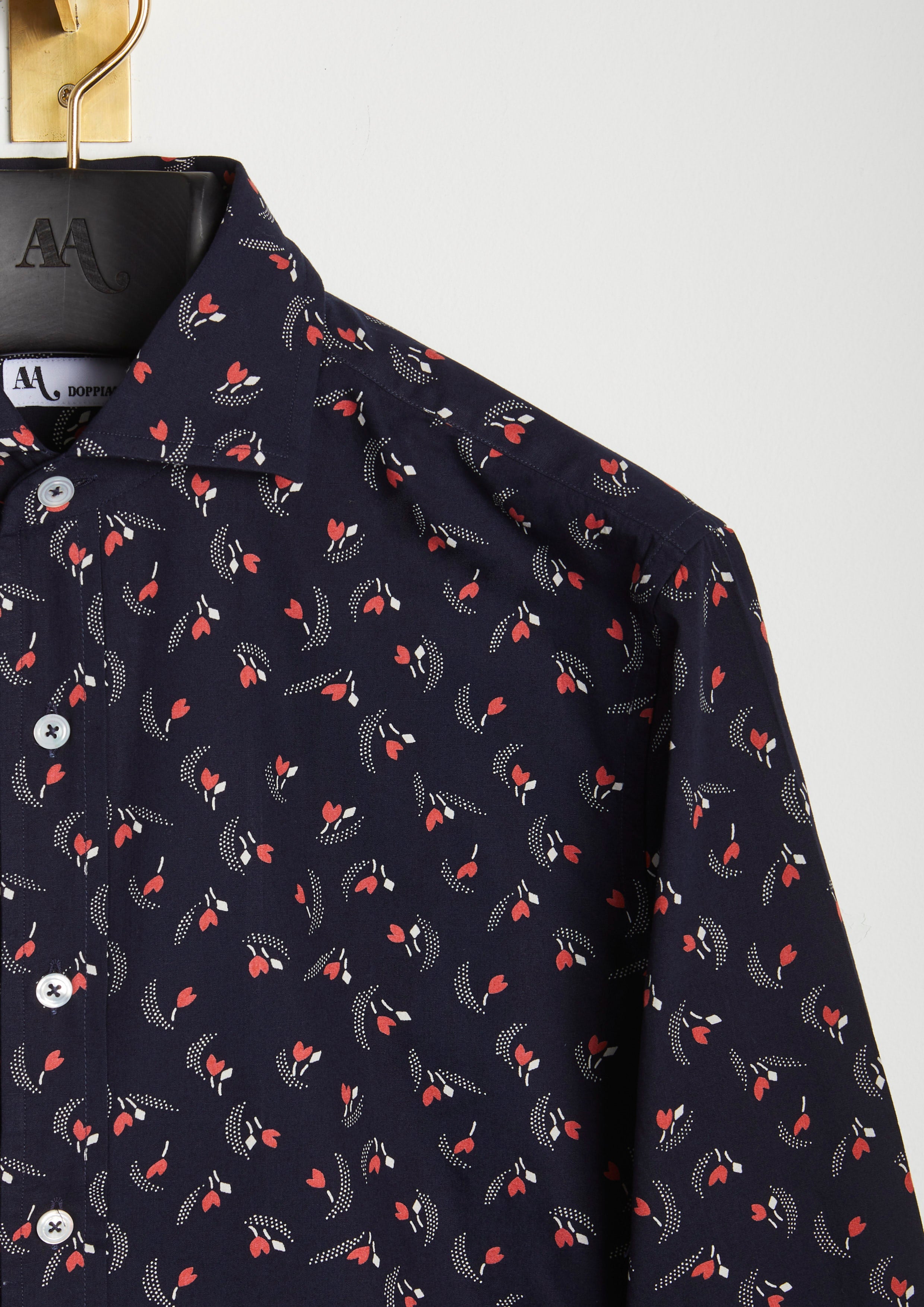 Aanacapri Flower Printed Shirt Midnightblue