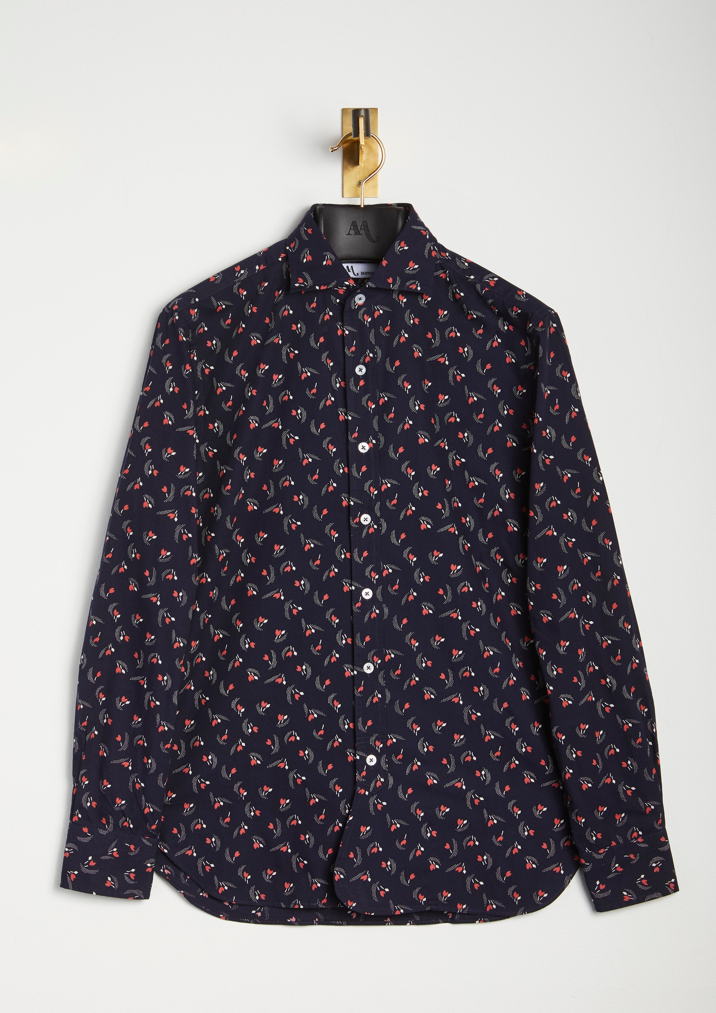 Aanacapri Flower Printed Shirt Midnightblue