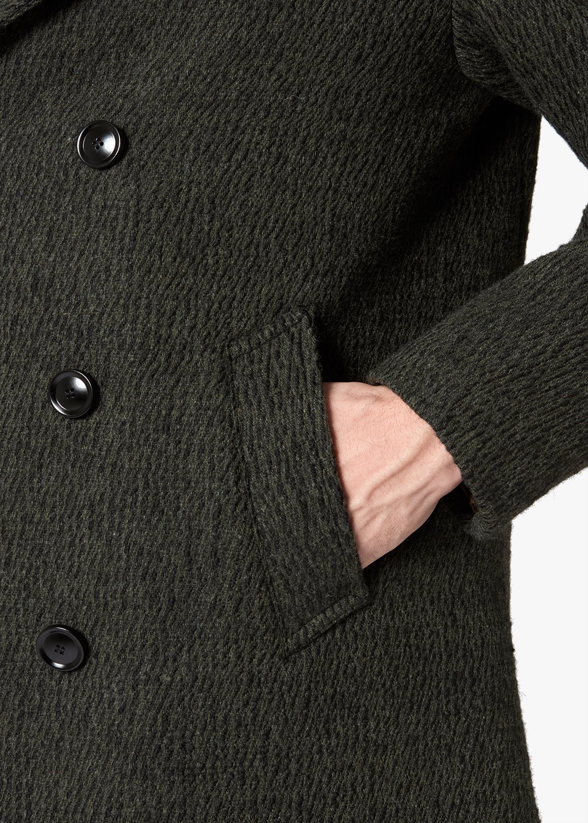 Aanchorage Double-Breasted Melange Coat Green & Jackets