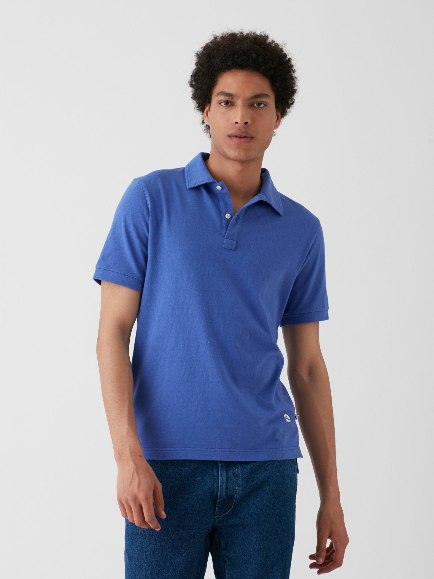 Aandau Klein Blue Cotton Polo Shirt Sweatshirts & Poloshirts