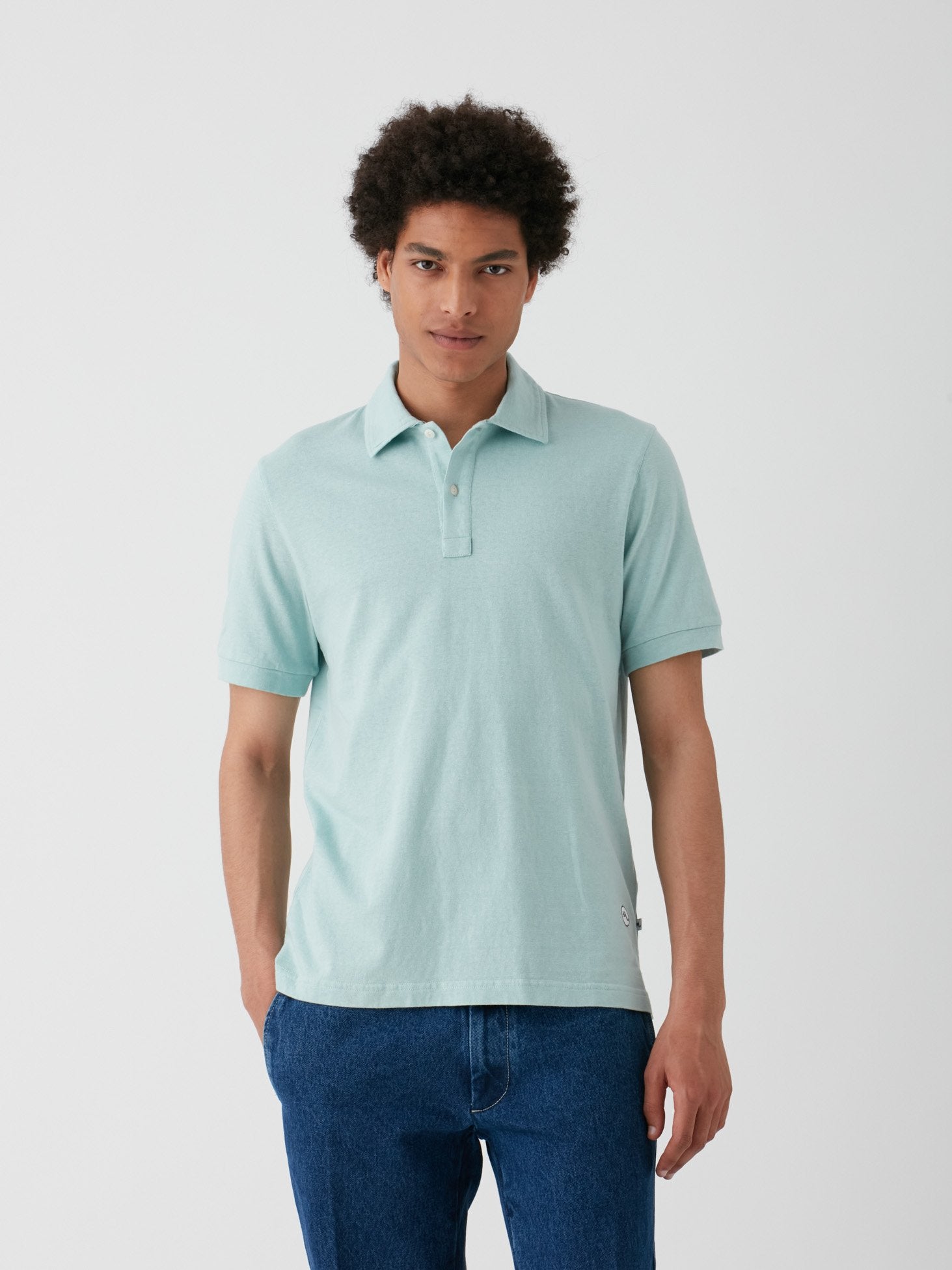 Aandau Aqua Green Cotton Polo Shirt Sweatshirts & Poloshirts