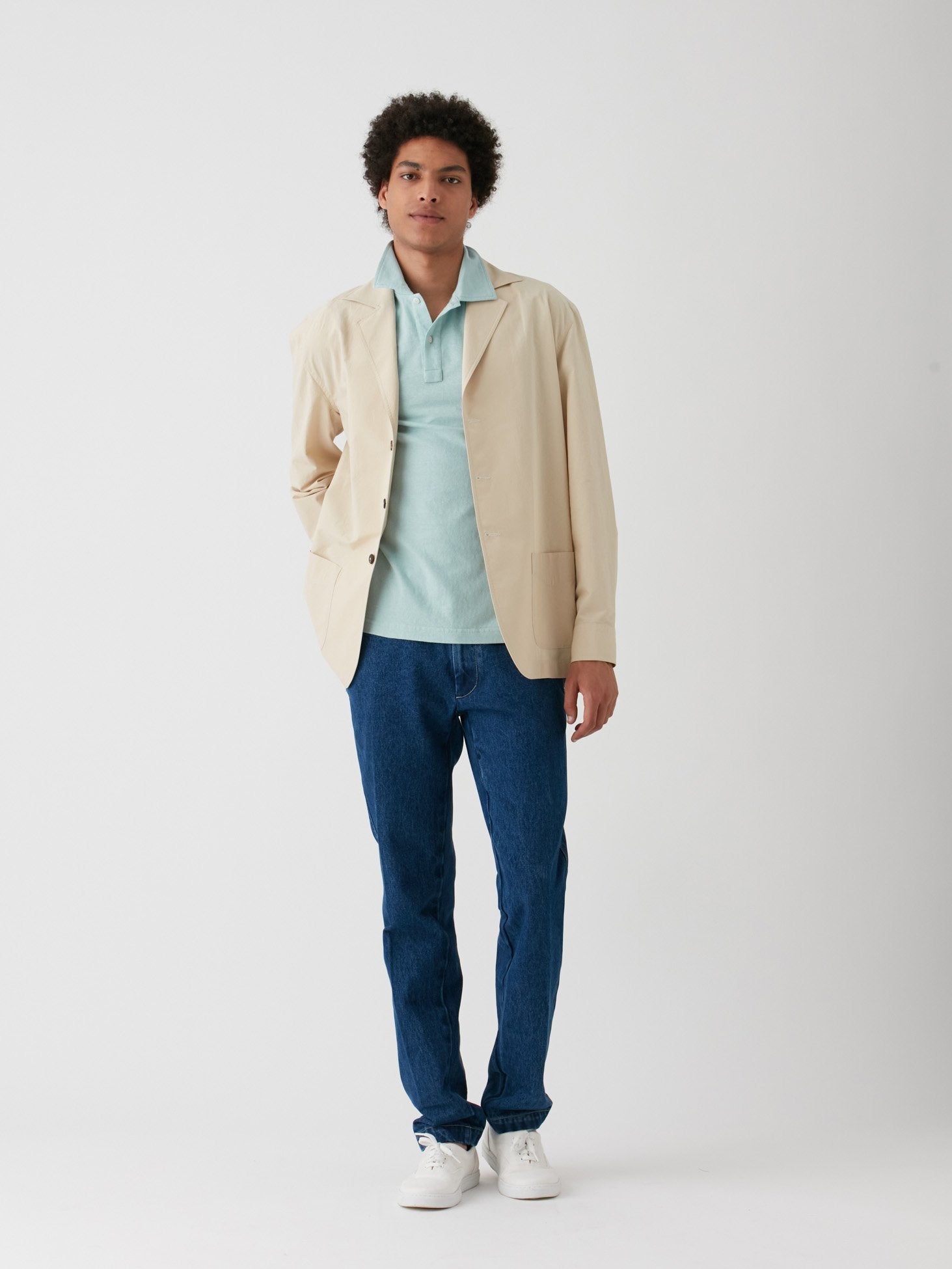 Aandau Aqua Green Cotton Polo Shirt Sweatshirts & Poloshirts