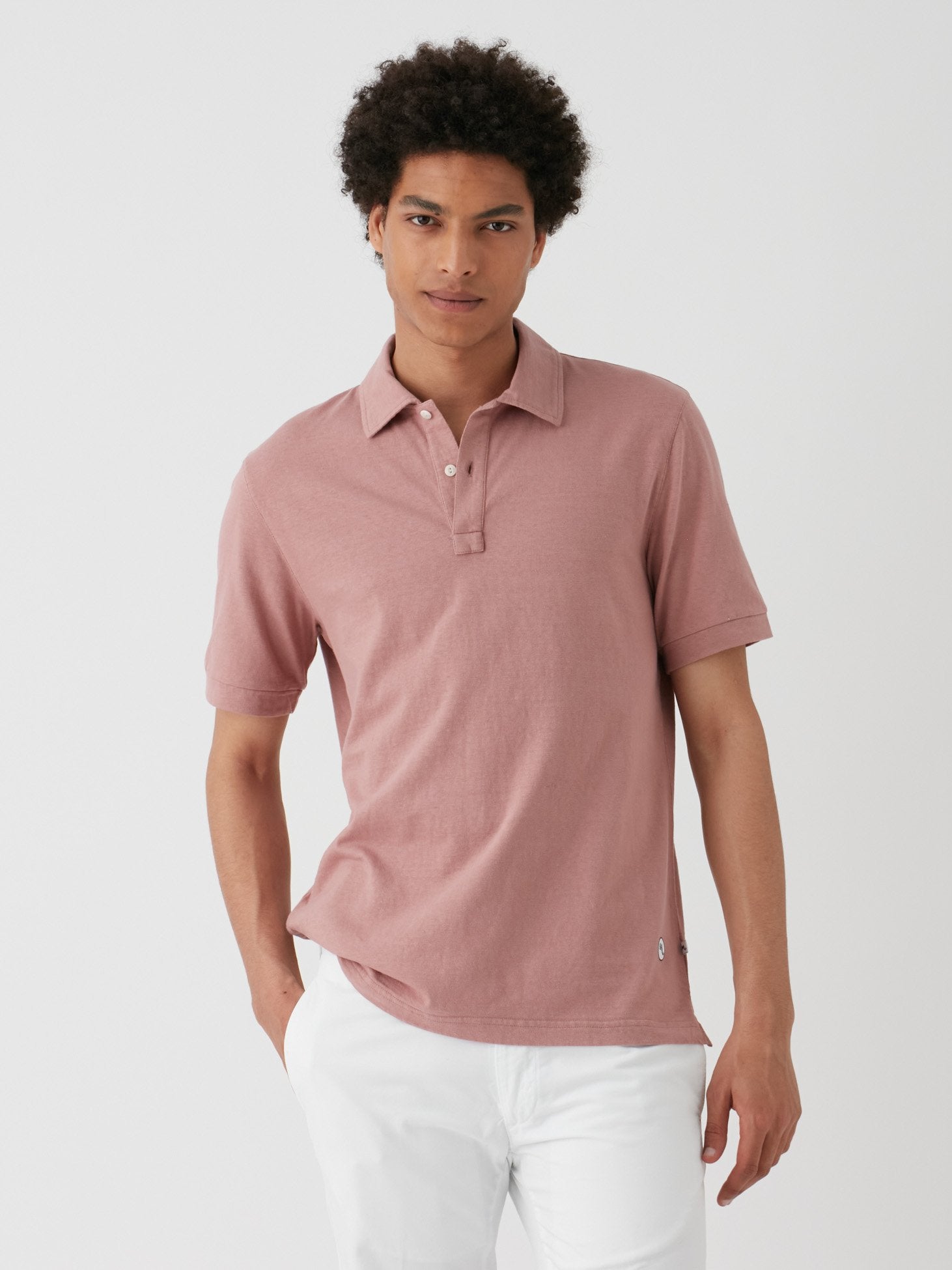 Aandau Powder Pink Cotton Polo Shirt Sweatshirts & Poloshirts