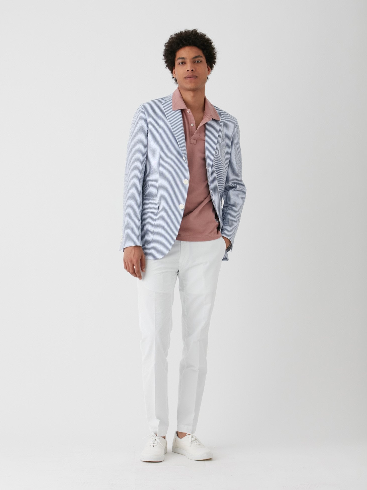 Aandau Powder Pink Cotton Polo Shirt Sweatshirts & Poloshirts