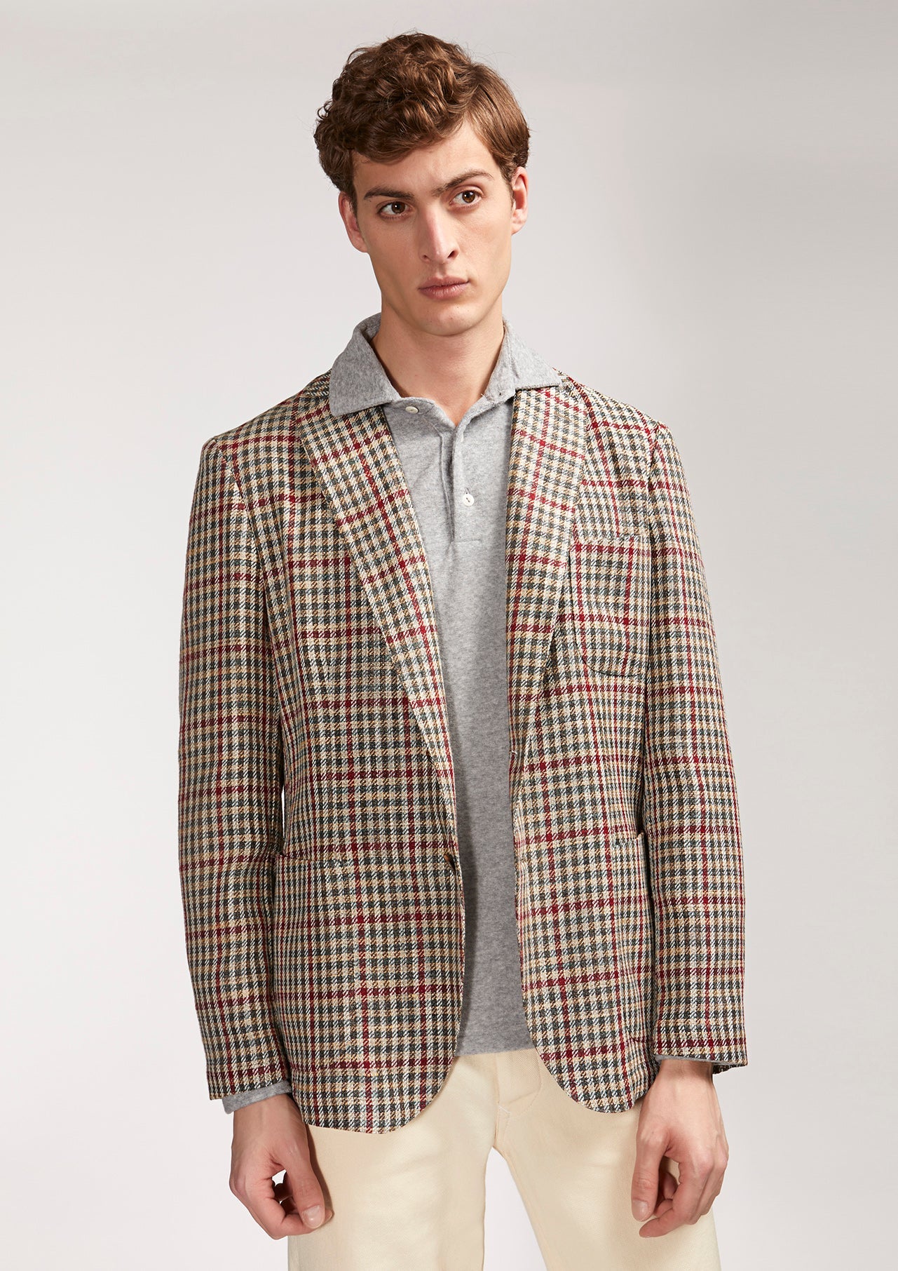 Aanfiro Checked Jacket Brown Coats &