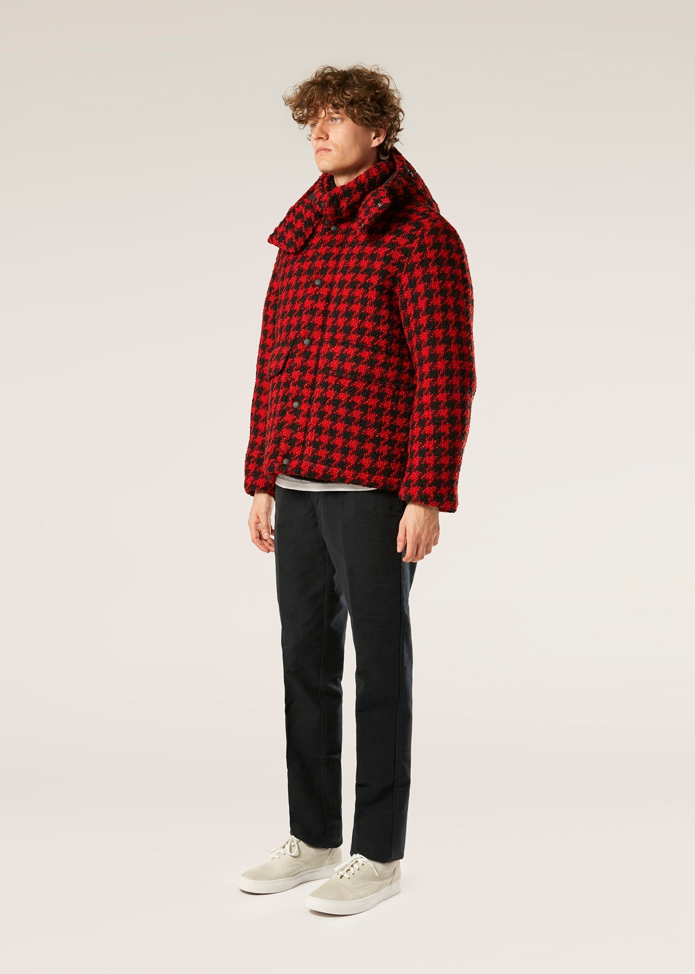 Aangoon Pied De Poule Down Jacket Red Coats &