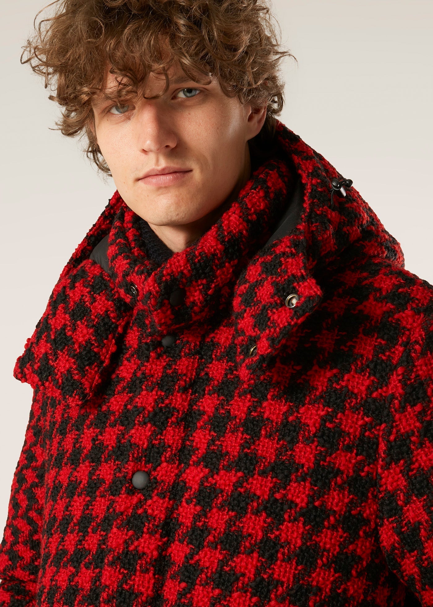 Aangoon Pied De Poule Down Jacket Red Coats &