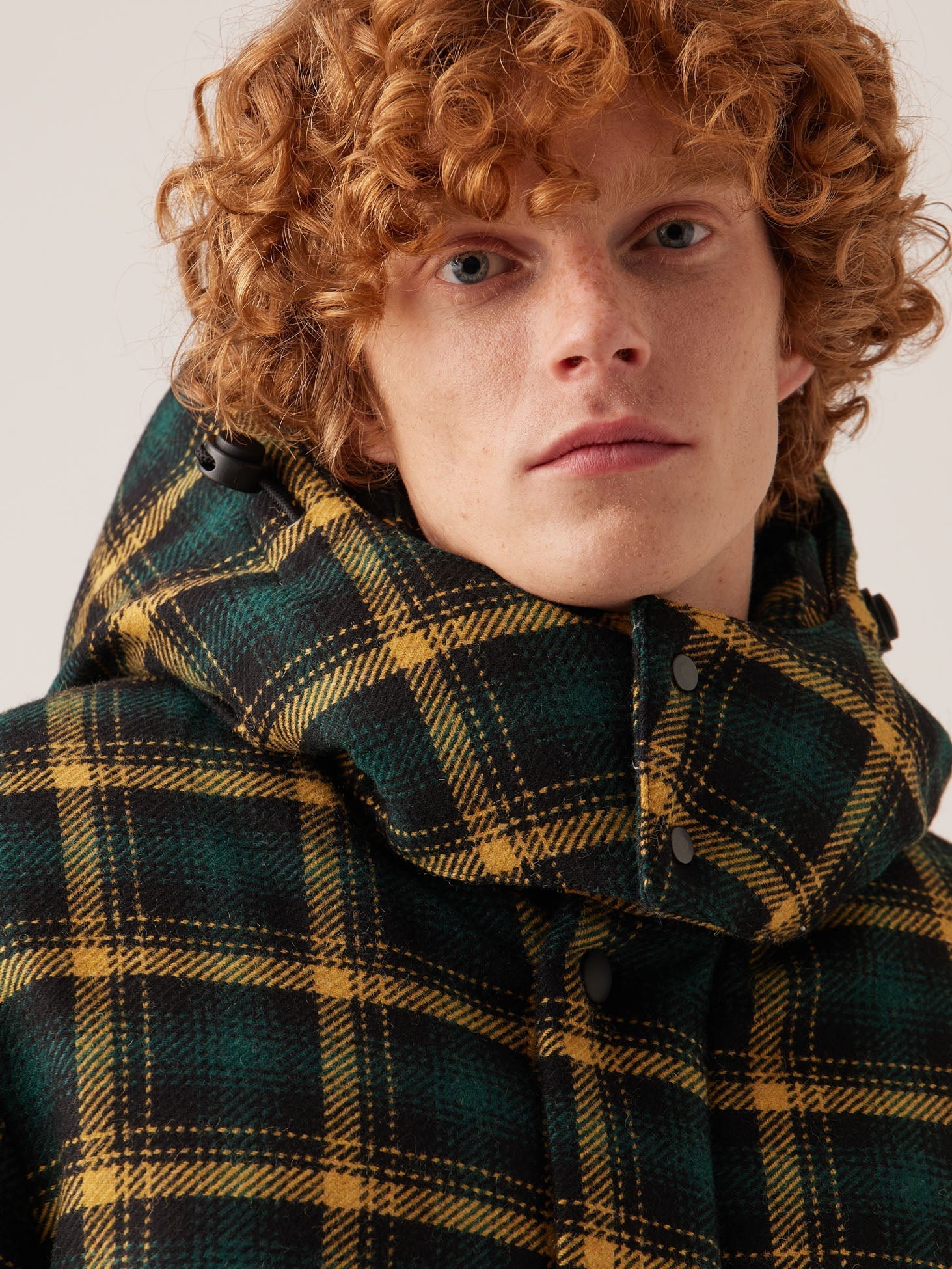 Aangoon Checked Down Bomber Jacket Green Coats &