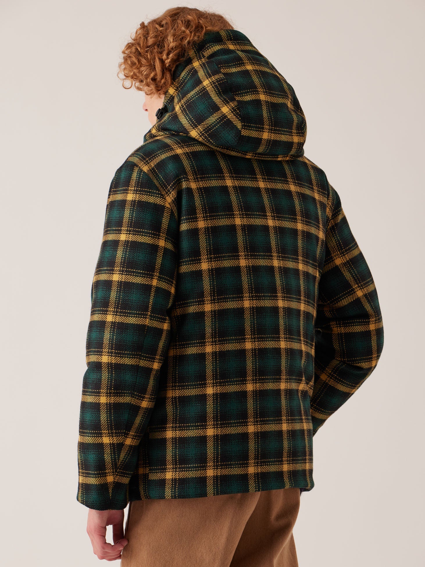 Aangoon Checked Down Bomber Jacket Green Coats &