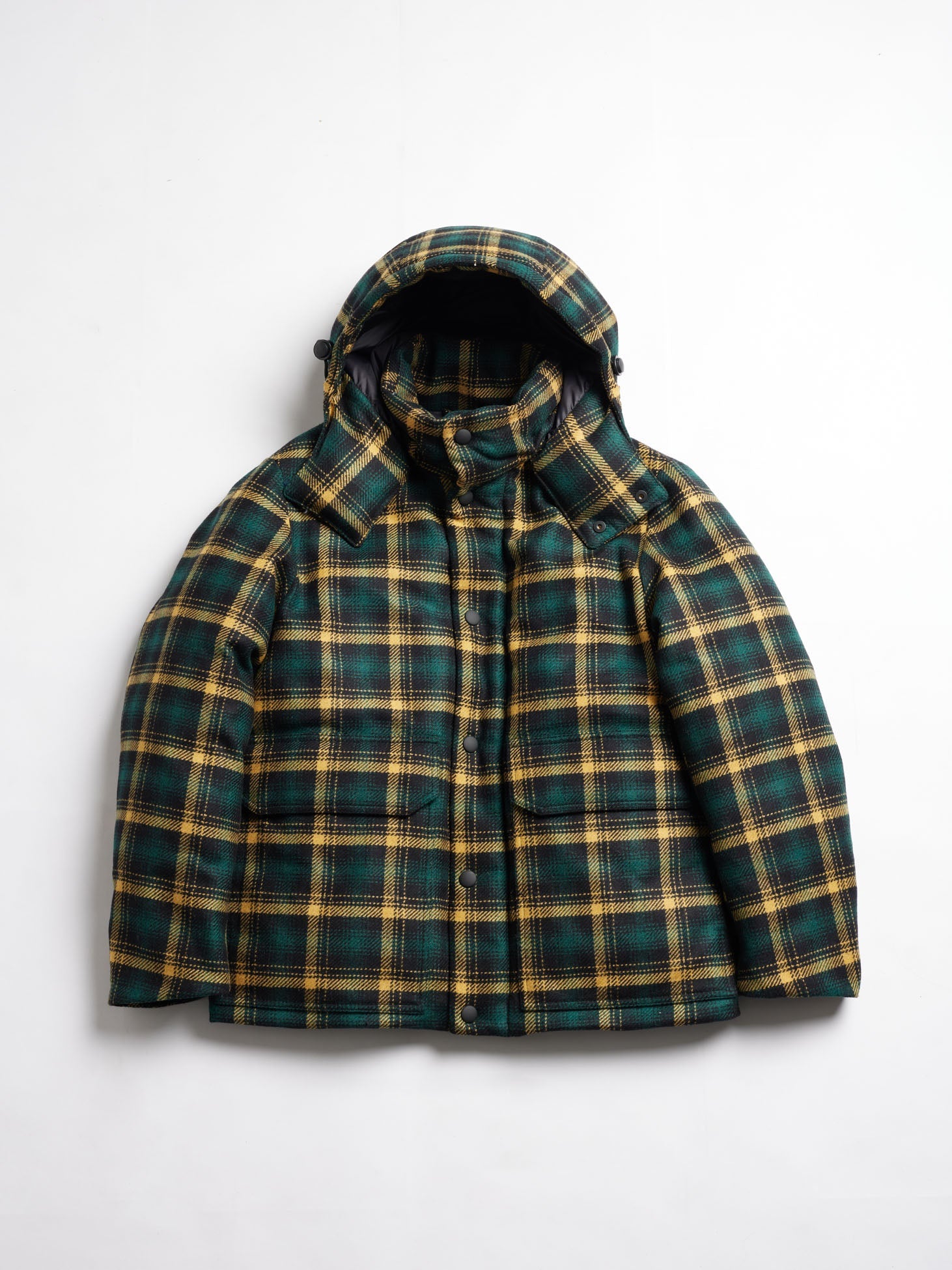 Aangoon Checked Down Bomber Jacket Green Coats &