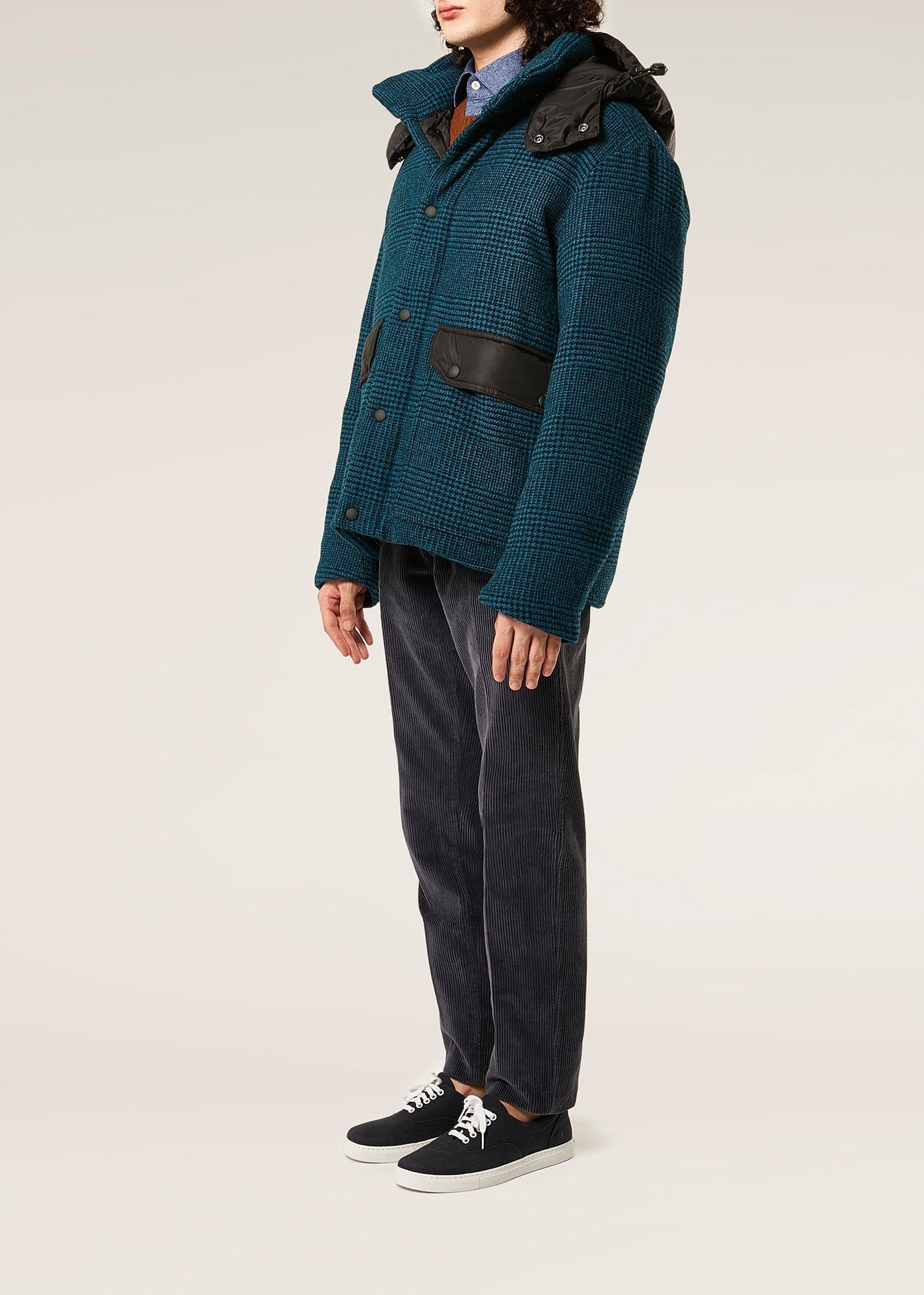 Aangoon Checked Down Jacket Blue Coats &
