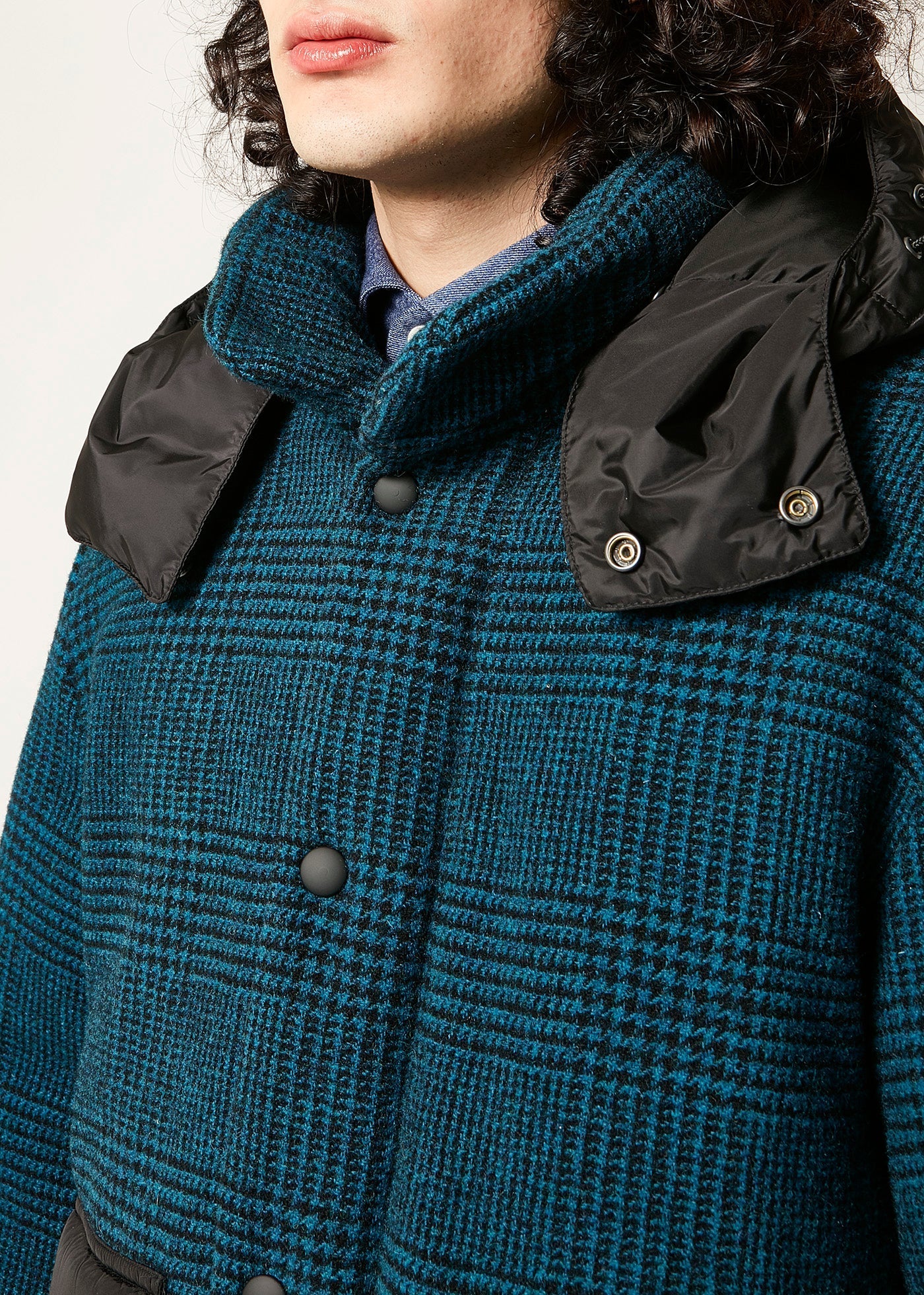 Aangoon Checked Down Jacket Blue Coats &