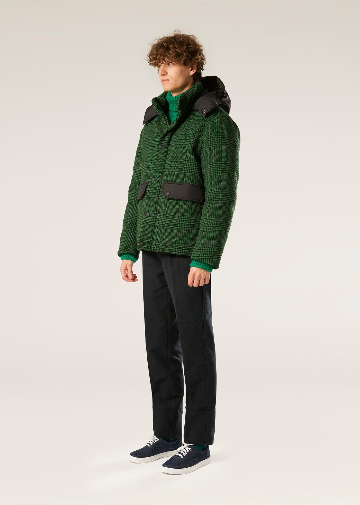 Aangoon Checked Down Jacket Green Coats &