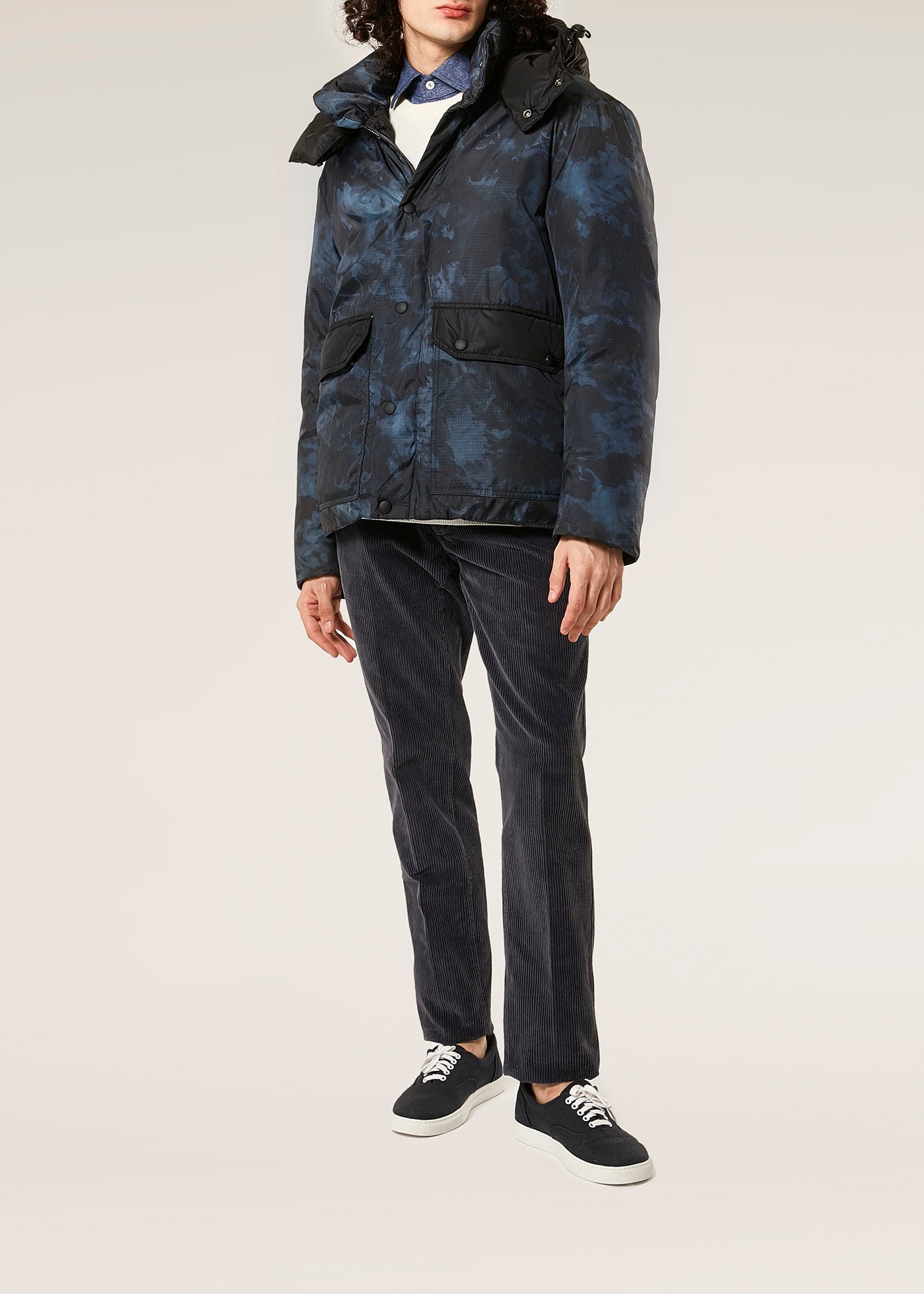Aangoon Printed Down Jacket Blue Coats &