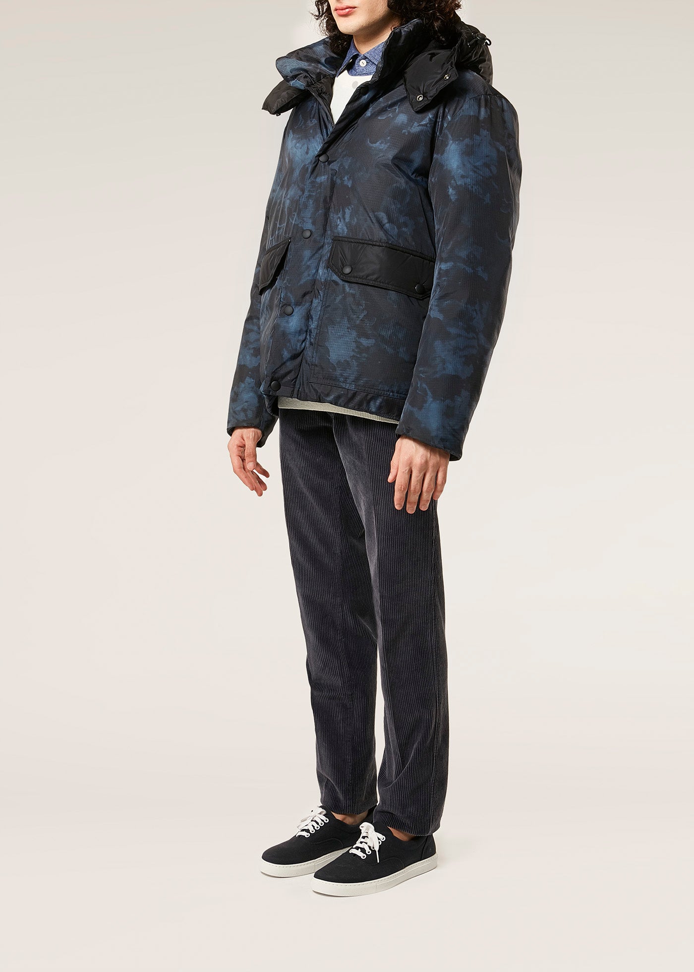 Aangoon Printed Down Jacket Blue Coats &