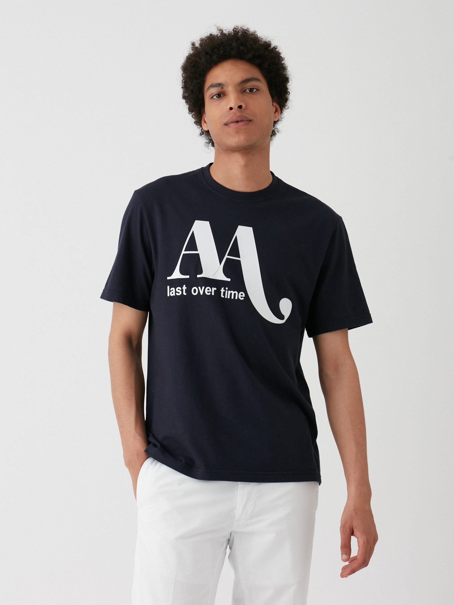 Aangy Cotton T-Shirt With Pay-Off Blue
