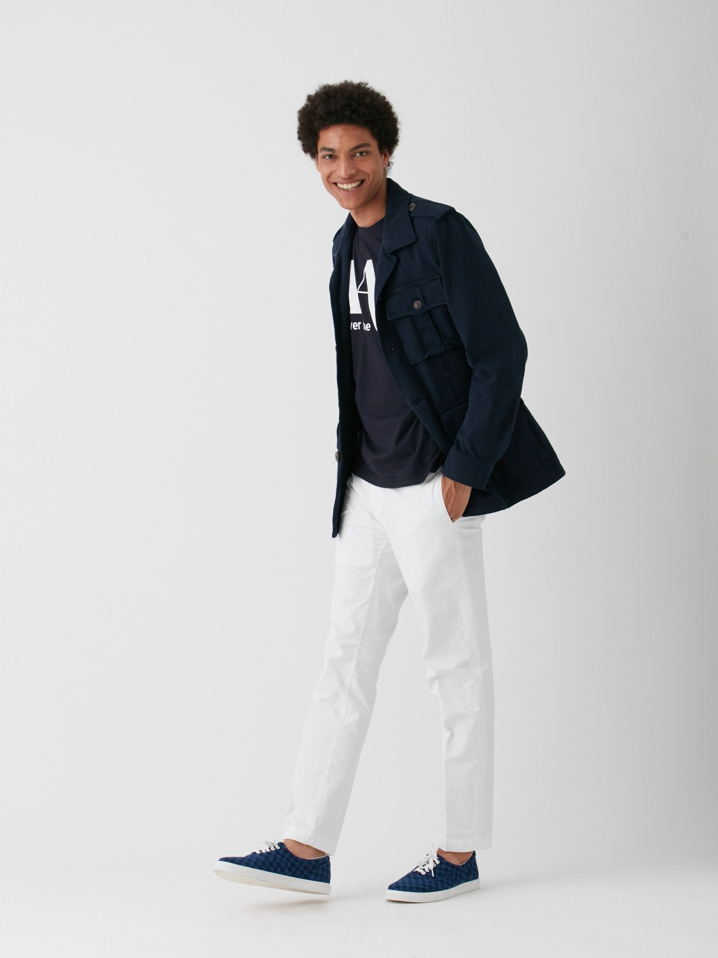 Aangy Cotton T-Shirt With Pay-Off Blue