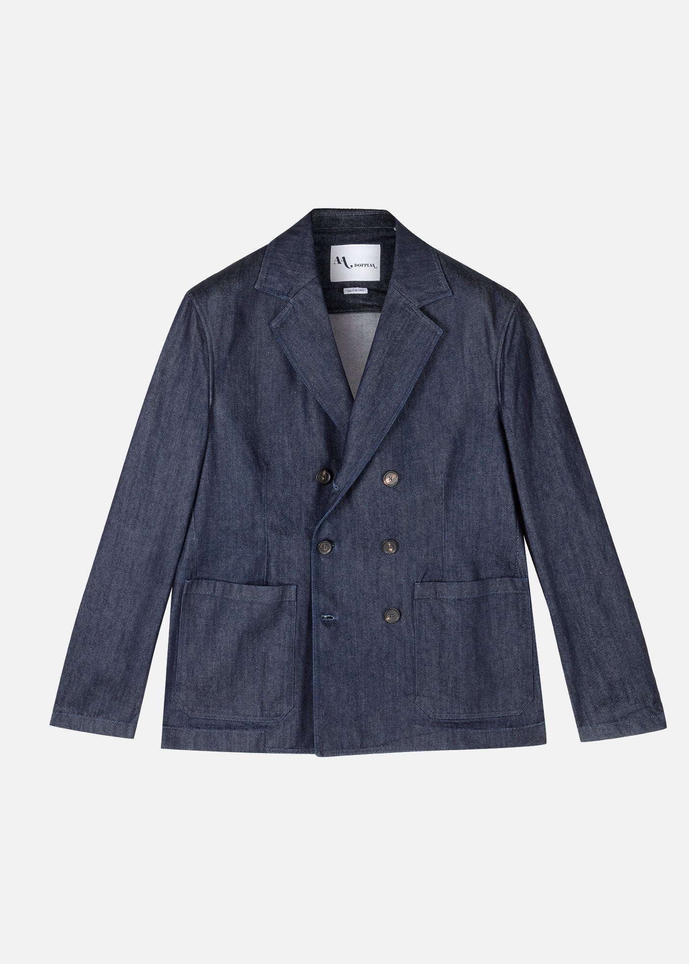 Aansonia Denim Double Breasted Blazer Blue Coats & Jackets