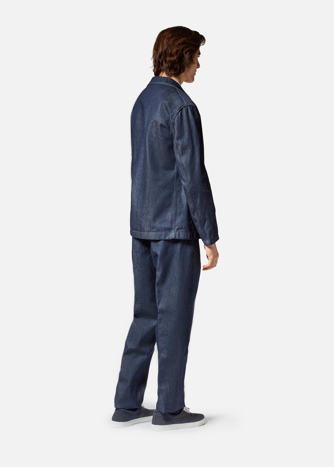 Aansonia Denim Double Breasted Blazer Blue Coats & Jackets