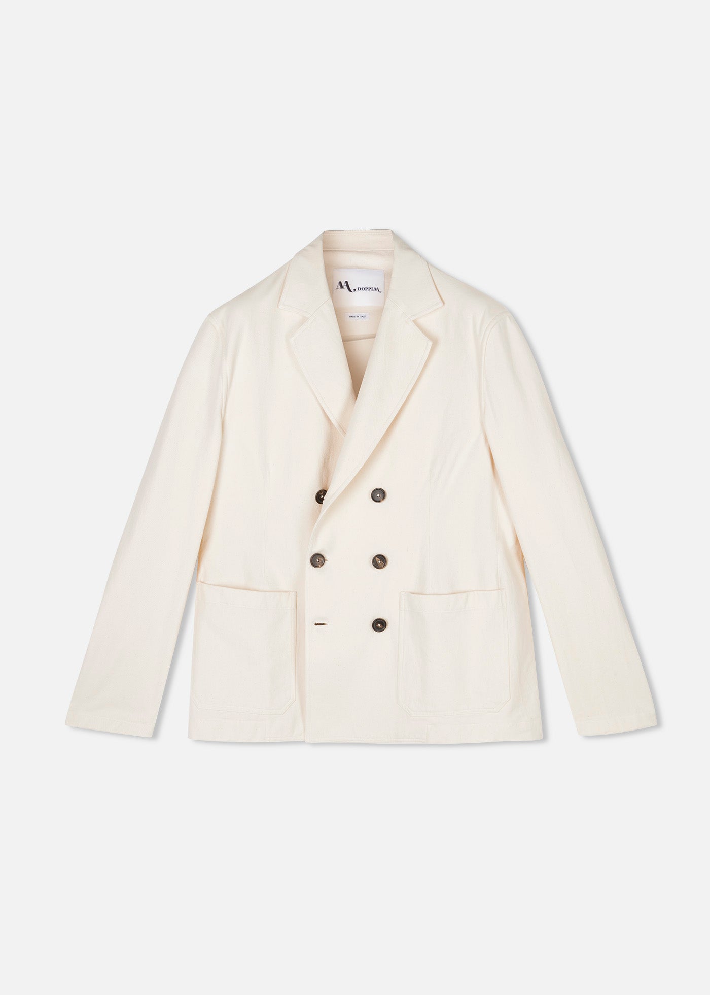 Aansonia Cotton Double Breasted Blazer White Coats & Jackets