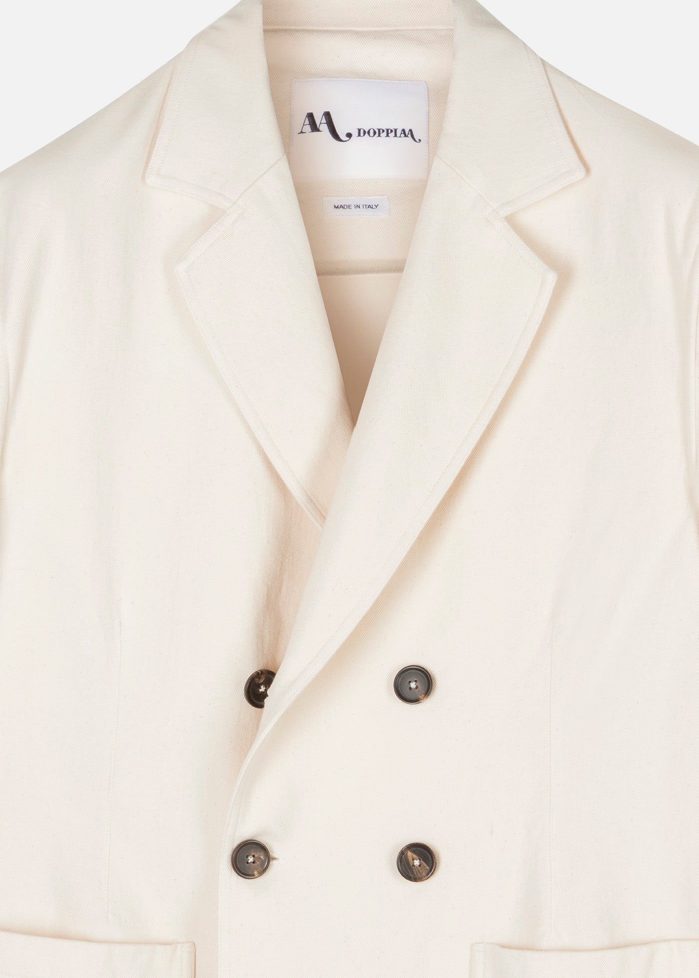 Aansonia Cotton Double Breasted Blazer White Coats & Jackets