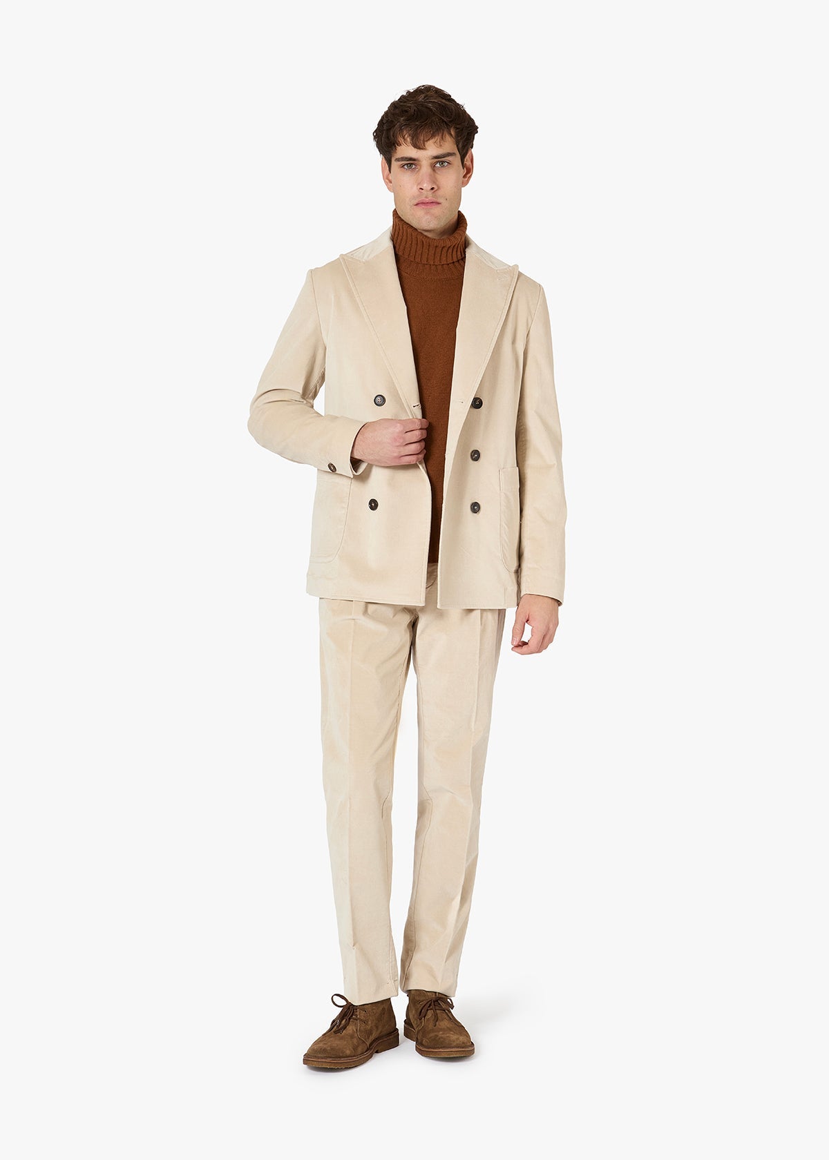 Aantioco Velvet Trousers With Darts Beige