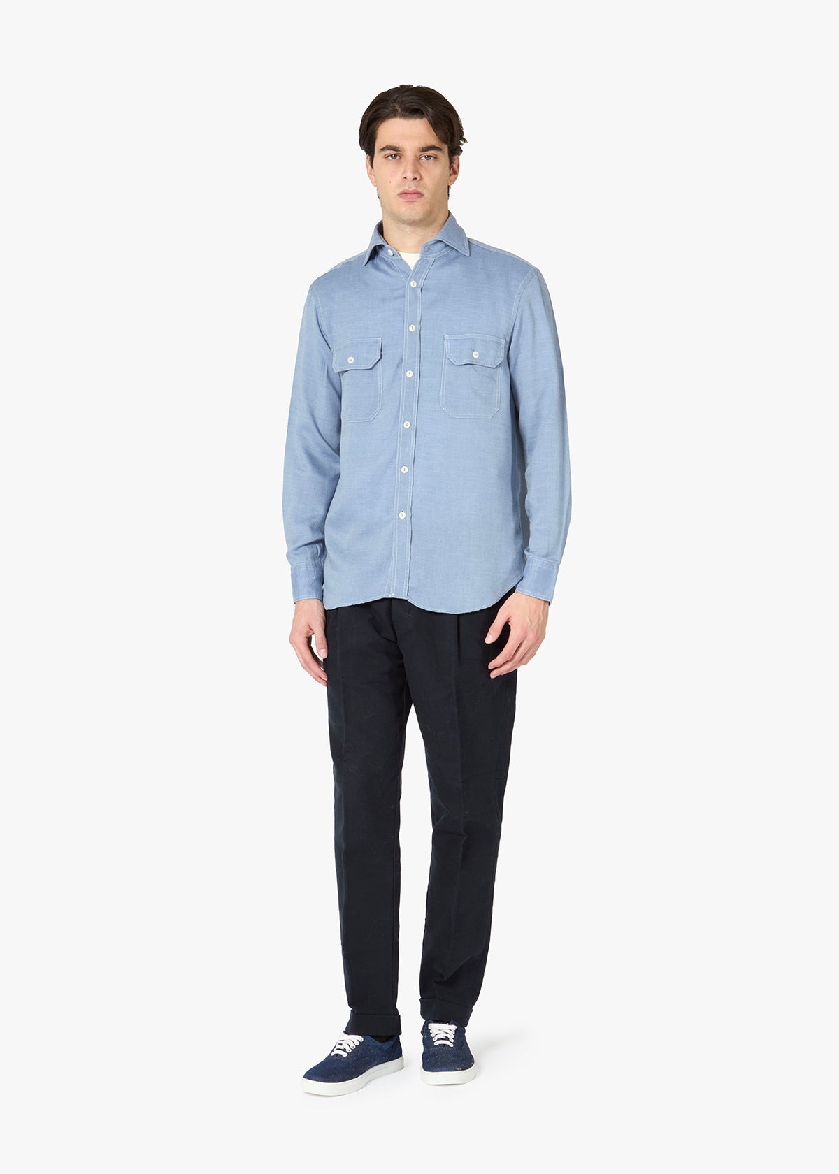 Aantero Double-Pockets Shirt Lightblue