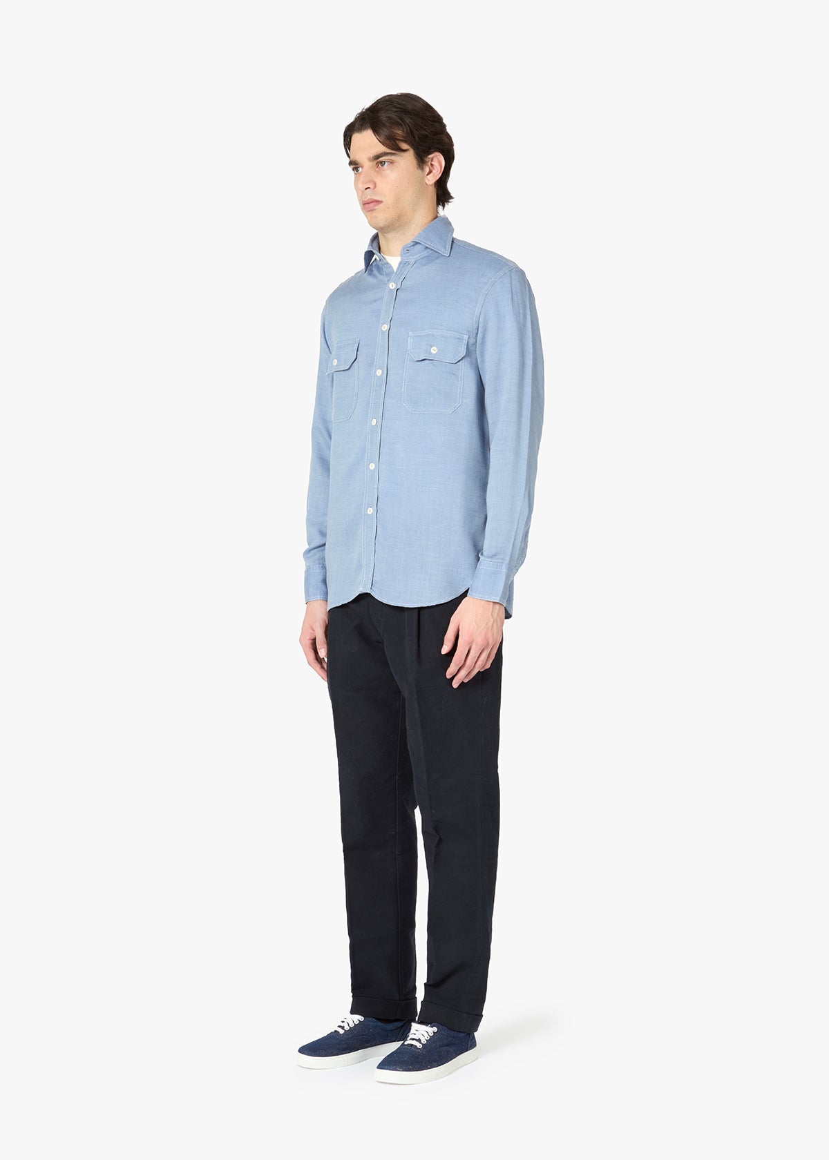 Aantero Double-Pockets Shirt Lightblue